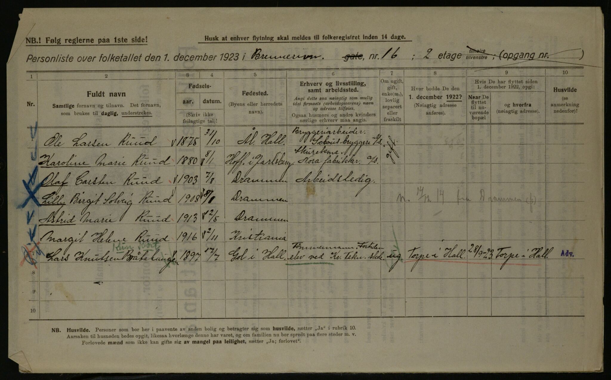 OBA, Kommunal folketelling 1.12.1923 for Kristiania, 1923, s. 11144