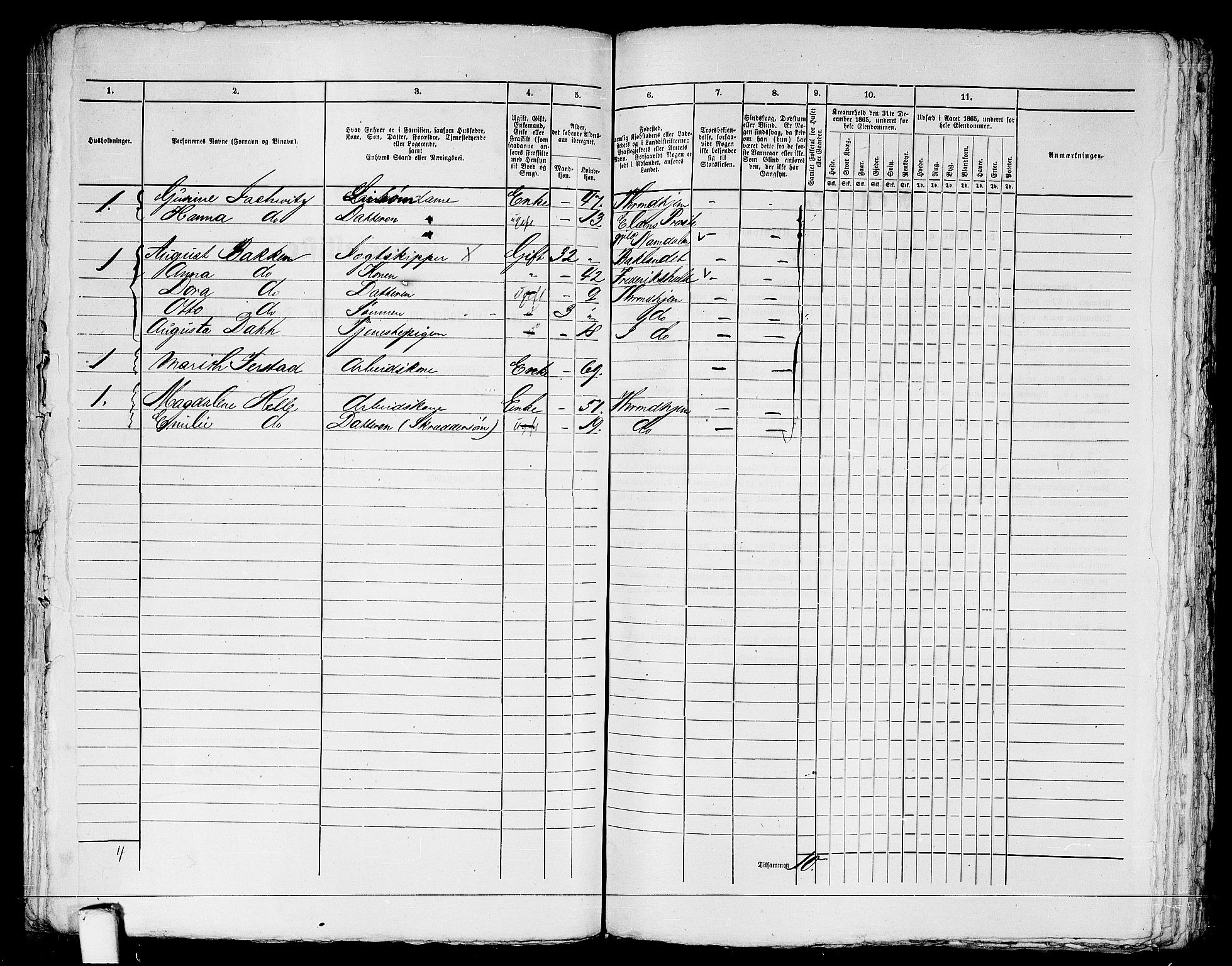 RA, Folketelling 1865 for 1601 Trondheim kjøpstad, 1865, s. 1306