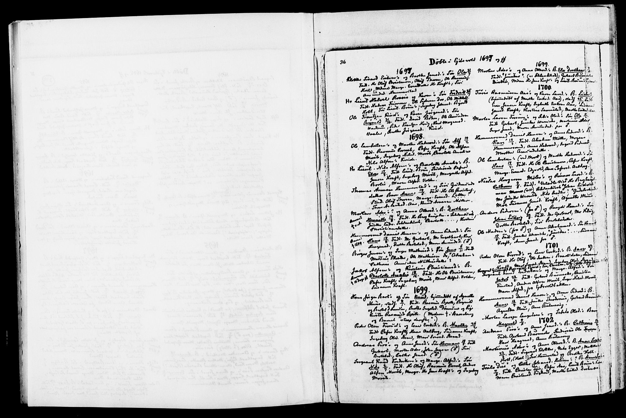 Eidsvoll prestekontor Kirkebøker, SAO/A-10888/O/Oa/L0001: Annen kirkebok nr. 1, 1688-1856, s. 36