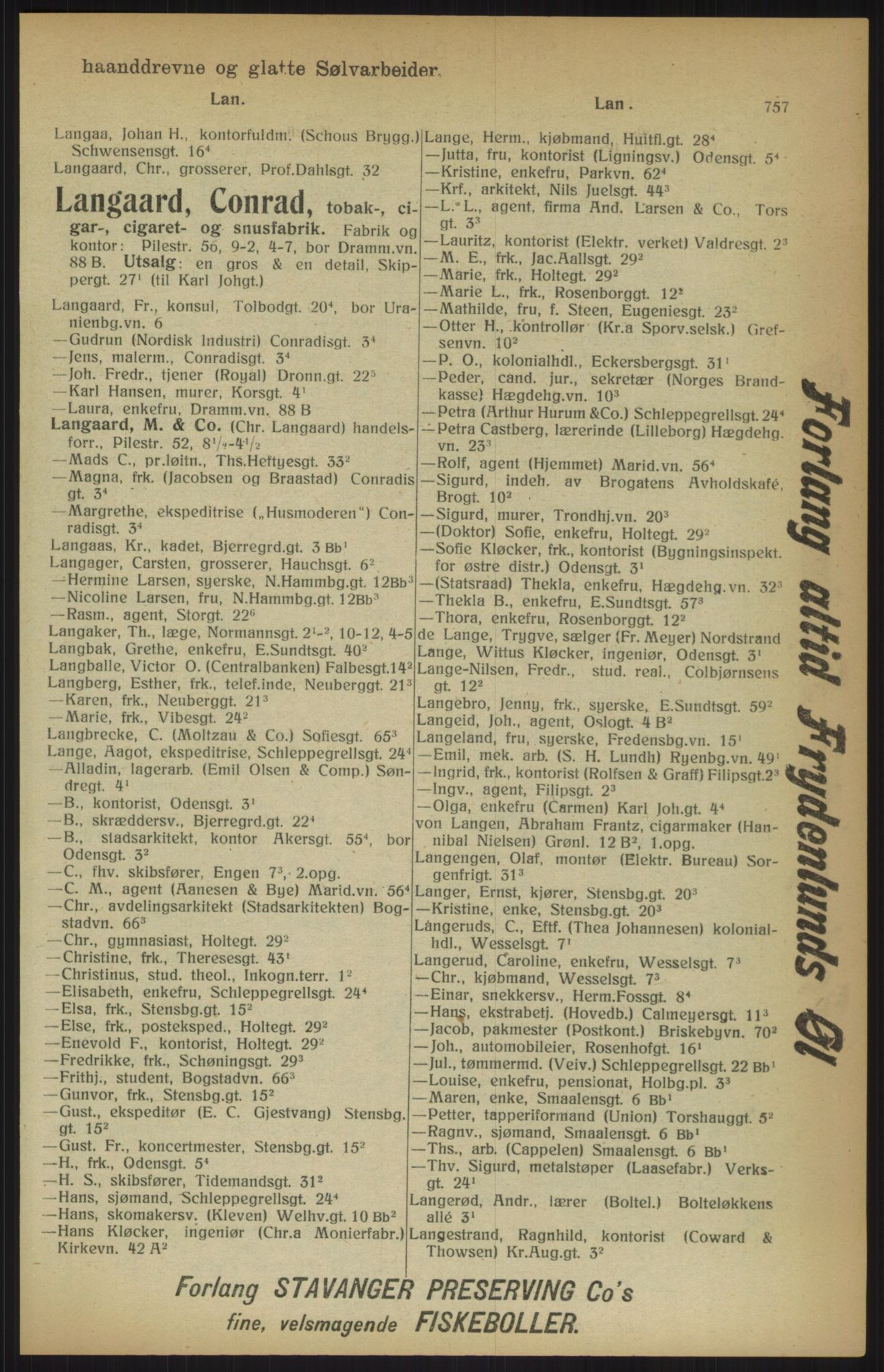 Kristiania/Oslo adressebok, PUBL/-, 1915, s. 757