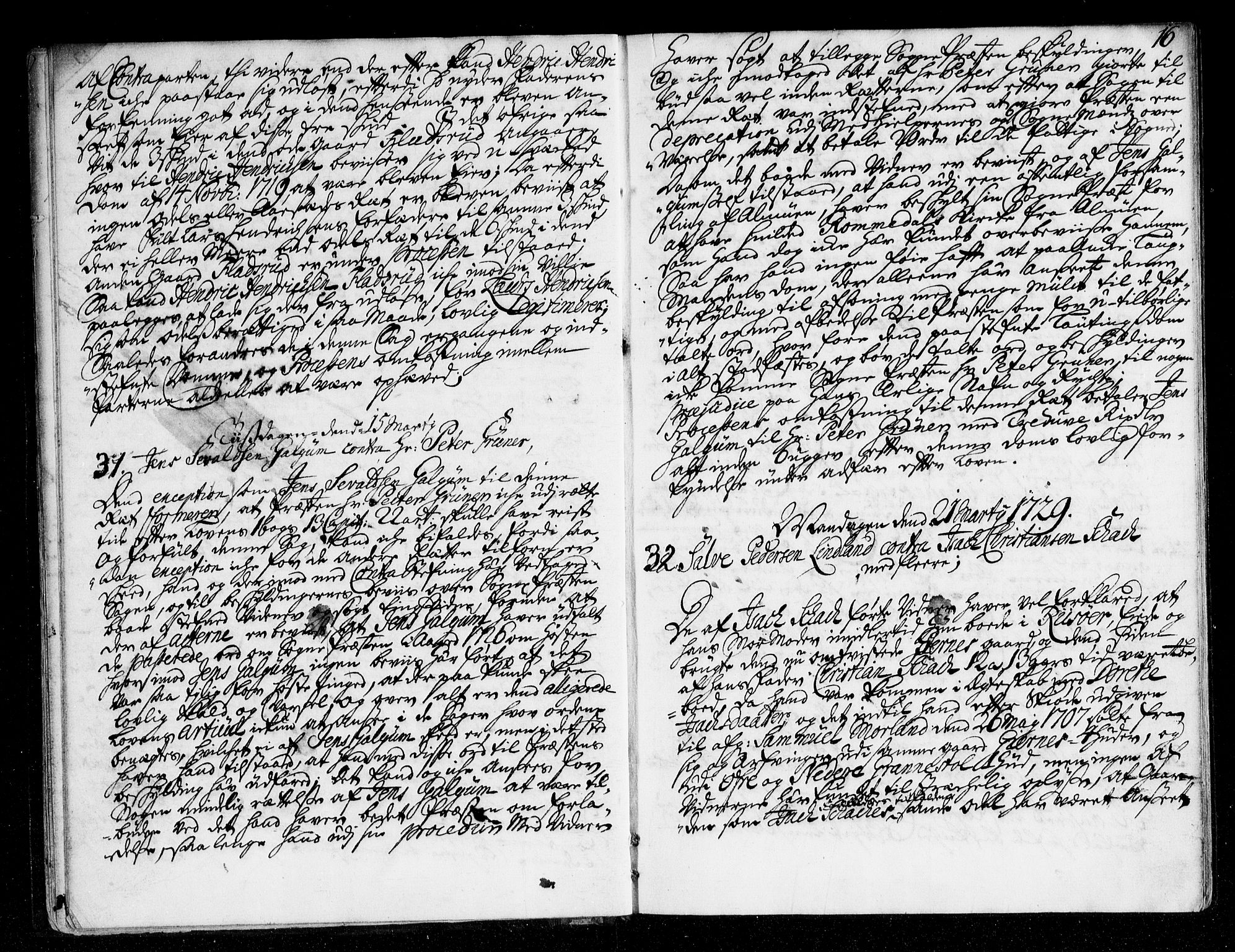 Overhoffretten 1667-1797, AV/RA-EA-2884/Aa/L0059: Avsiktsprotokoll, 1729, s. 15b-16a