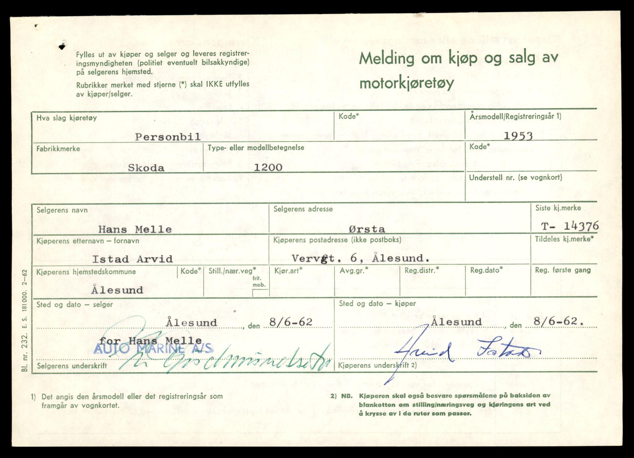 Møre og Romsdal vegkontor - Ålesund trafikkstasjon, AV/SAT-A-4099/F/Fe/L0045: Registreringskort for kjøretøy T 14320 - T 14444, 1927-1998, s. 1491