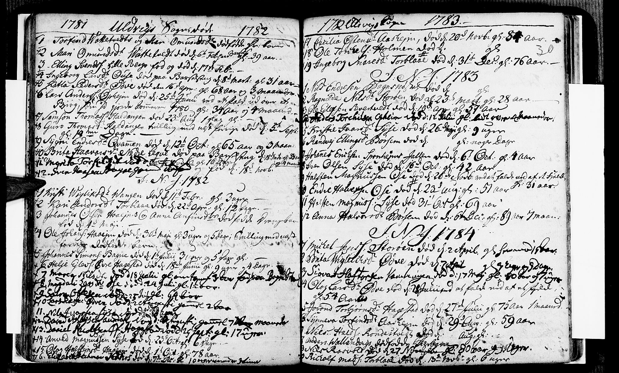 Ulvik sokneprestembete, SAB/A-78801/H/Haa: Ministerialbok nr. A 8, 1743-1792, s. 30