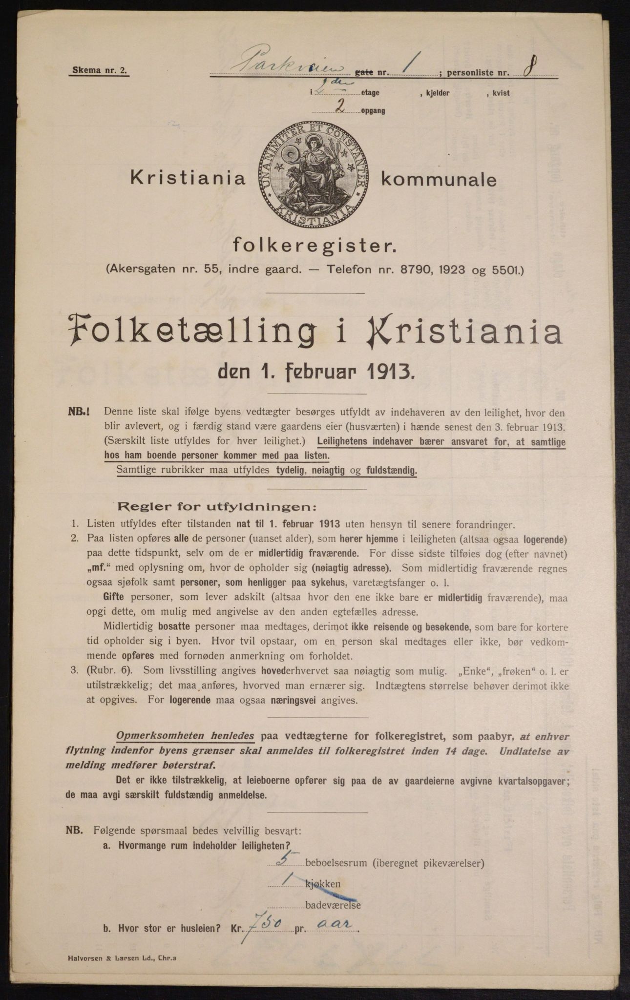 OBA, Kommunal folketelling 1.2.1913 for Kristiania, 1913, s. 77931