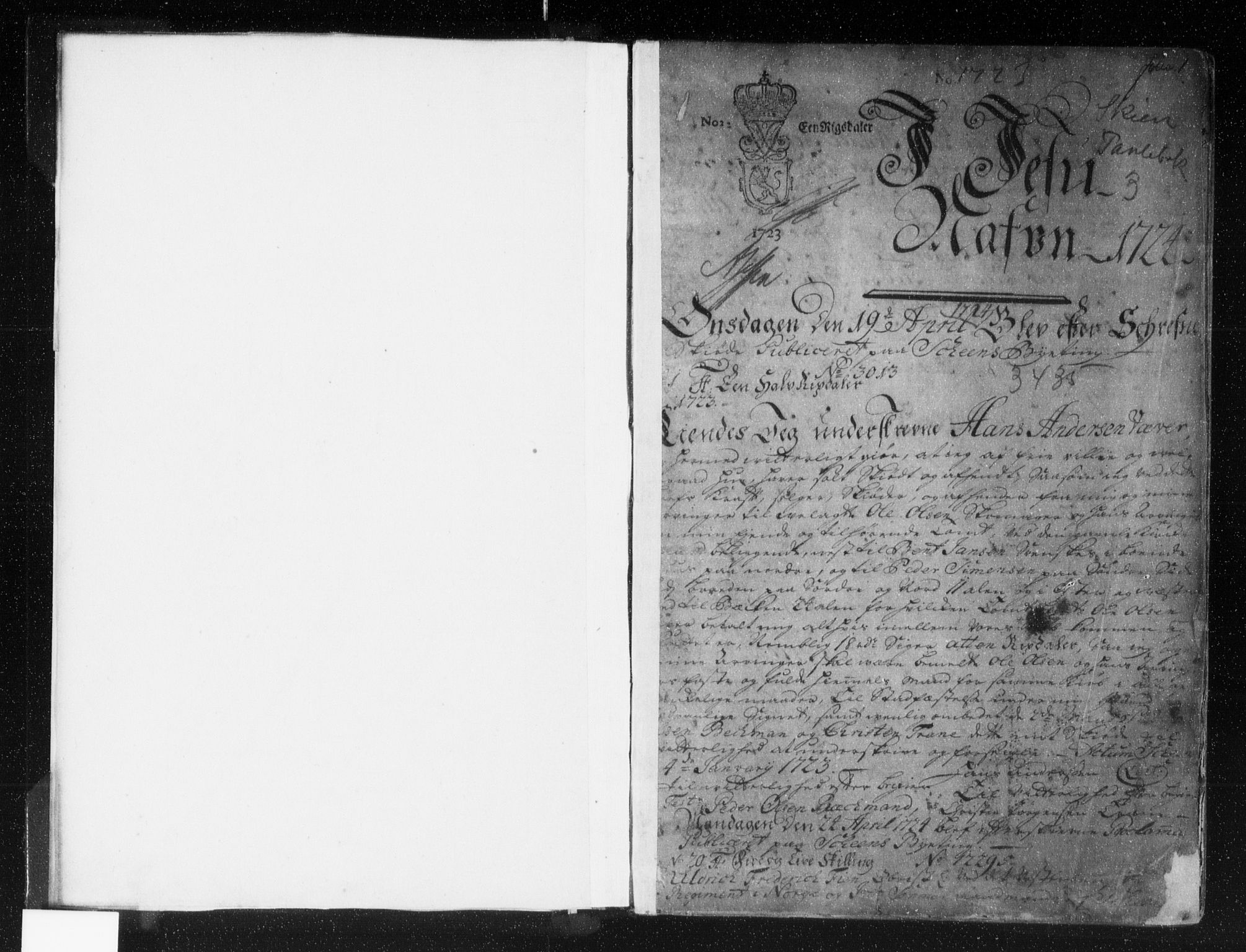 Skien byfogd, SAKO/A-219/G/Ga/Gaa/L0003: Pantebok nr. I 3, 1724-1739, s. 1