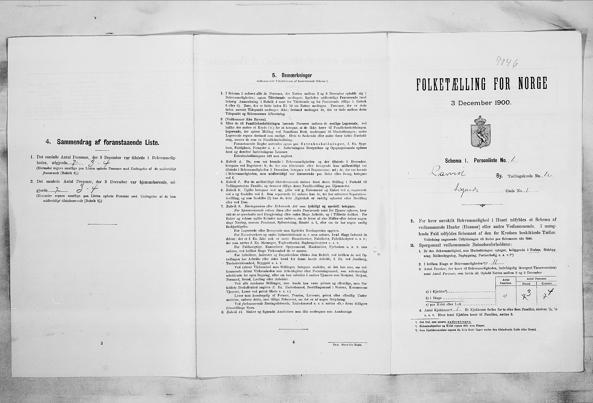 RA, Folketelling 1900 for 0707 Larvik kjøpstad, 1900, s. 940