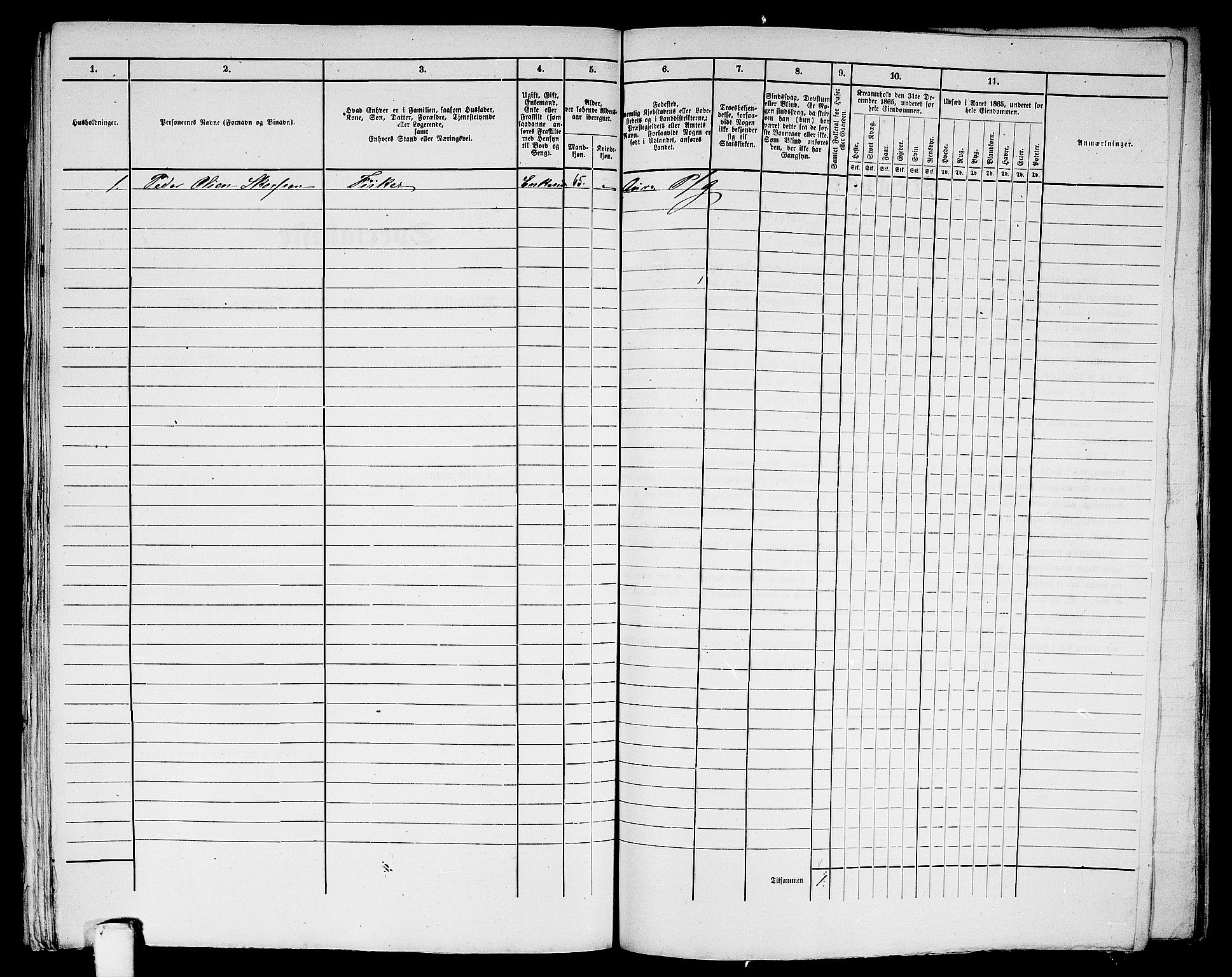 RA, Folketelling 1865 for 1503B Kristiansund prestegjeld, Kristiansund kjøpstad, 1865, s. 1001