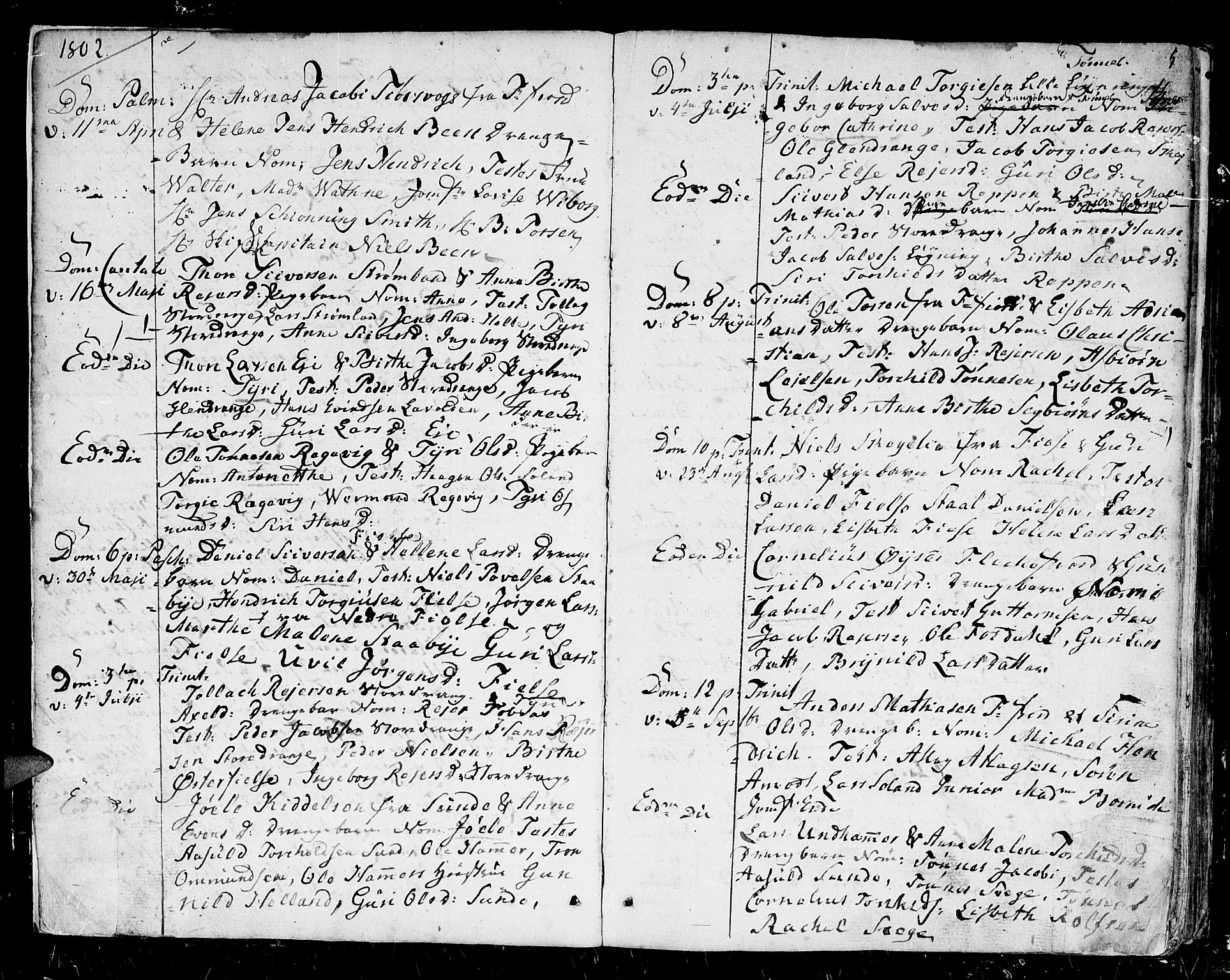 Flekkefjord sokneprestkontor, AV/SAK-1111-0012/F/Fb/Fbc/L0002: Klokkerbok nr. B 2, 1801-1816, s. 5