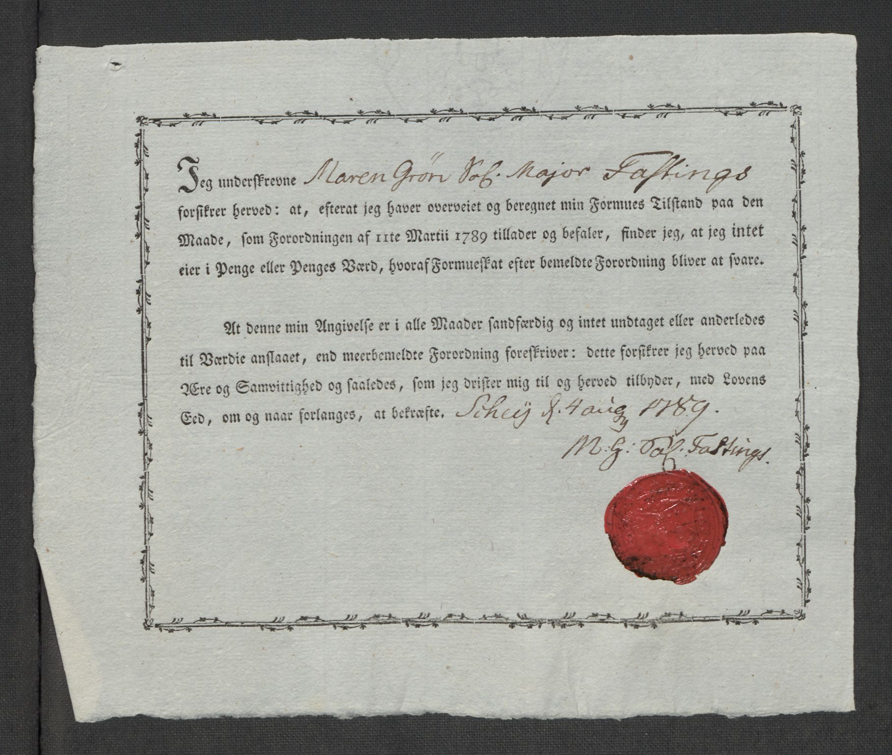 Rentekammeret inntil 1814, Reviderte regnskaper, Mindre regnskaper, AV/RA-EA-4068/Rf/Rfe/L0048: Sunnfjord og Nordfjord fogderier, 1789, s. 34