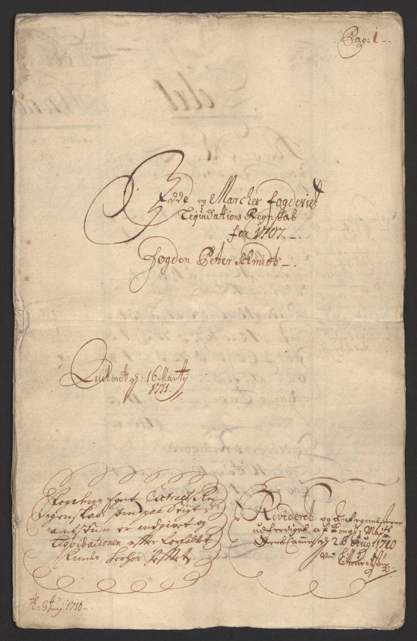 Rentekammeret inntil 1814, Reviderte regnskaper, Fogderegnskap, RA/EA-4092/R01/L0018: Fogderegnskap Idd og Marker, 1707-1709, s. 3