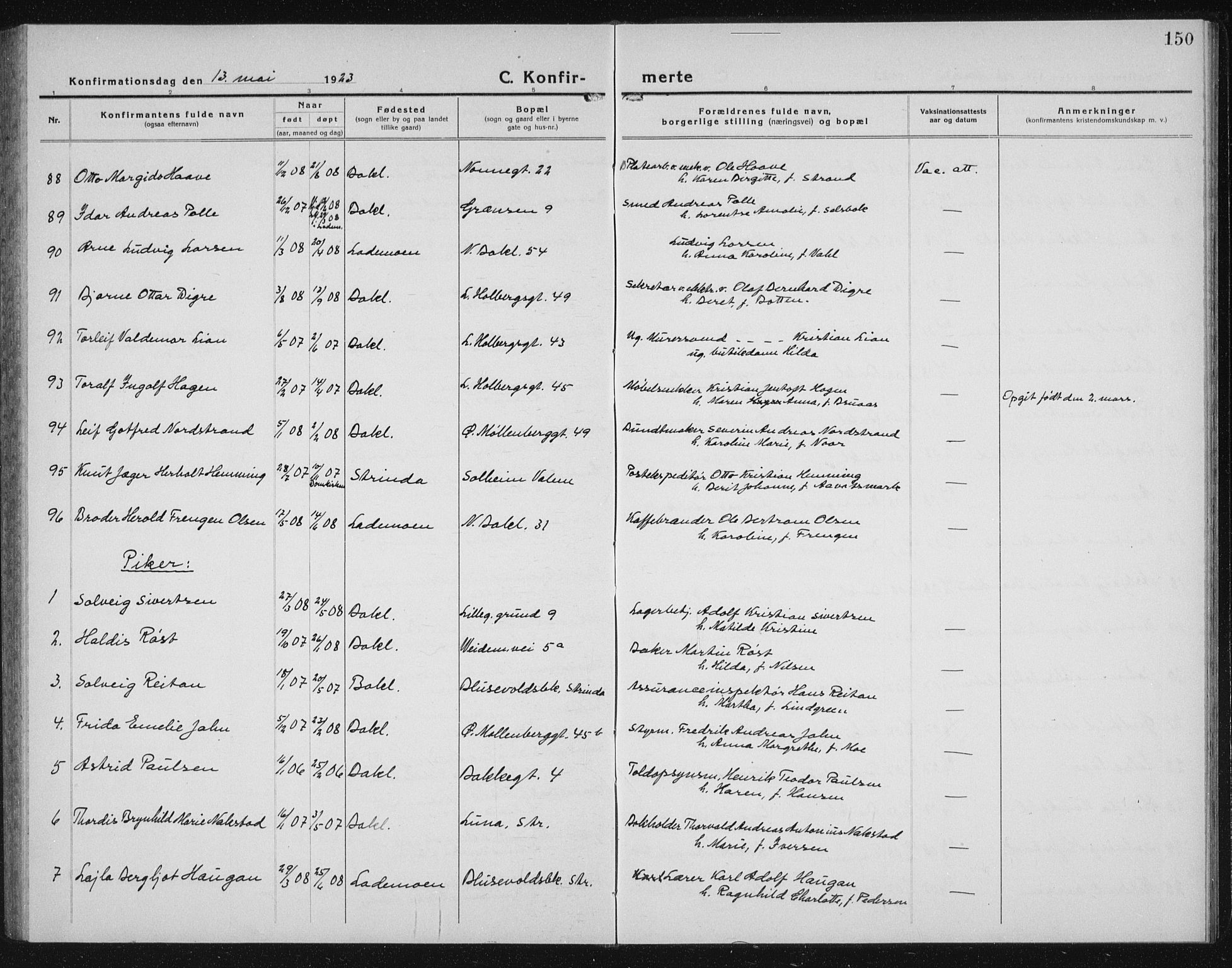 Ministerialprotokoller, klokkerbøker og fødselsregistre - Sør-Trøndelag, AV/SAT-A-1456/604/L0227: Klokkerbok nr. 604C10, 1923-1942, s. 150