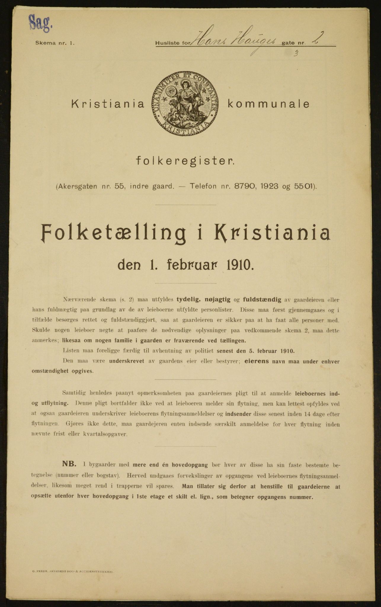 OBA, Kommunal folketelling 1.2.1910 for Kristiania, 1910, s. 32574