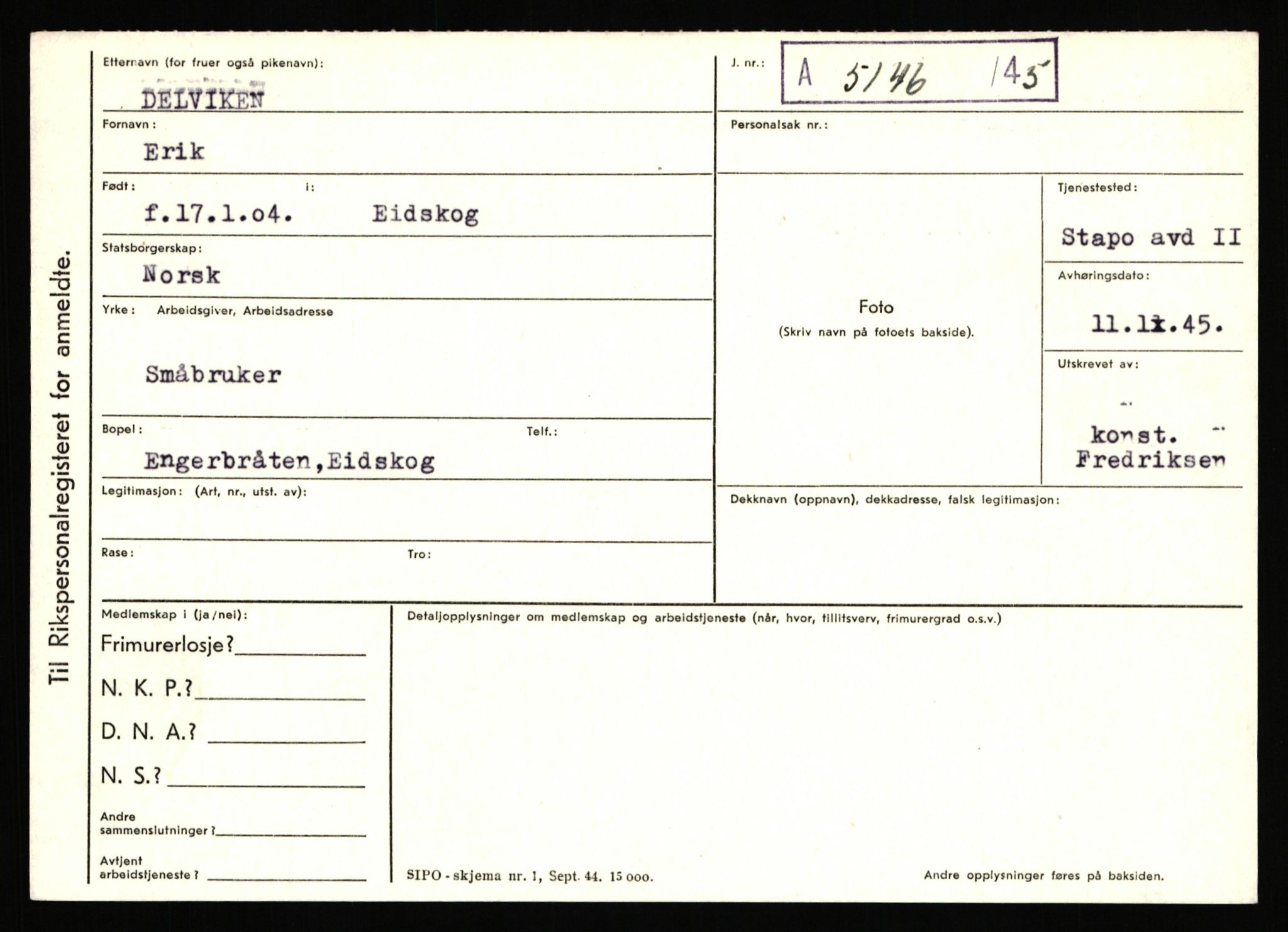 Statspolitiet - Hovedkontoret / Osloavdelingen, AV/RA-S-1329/C/Ca/L0003: Brechan - Eichinger	, 1943-1945, s. 3317