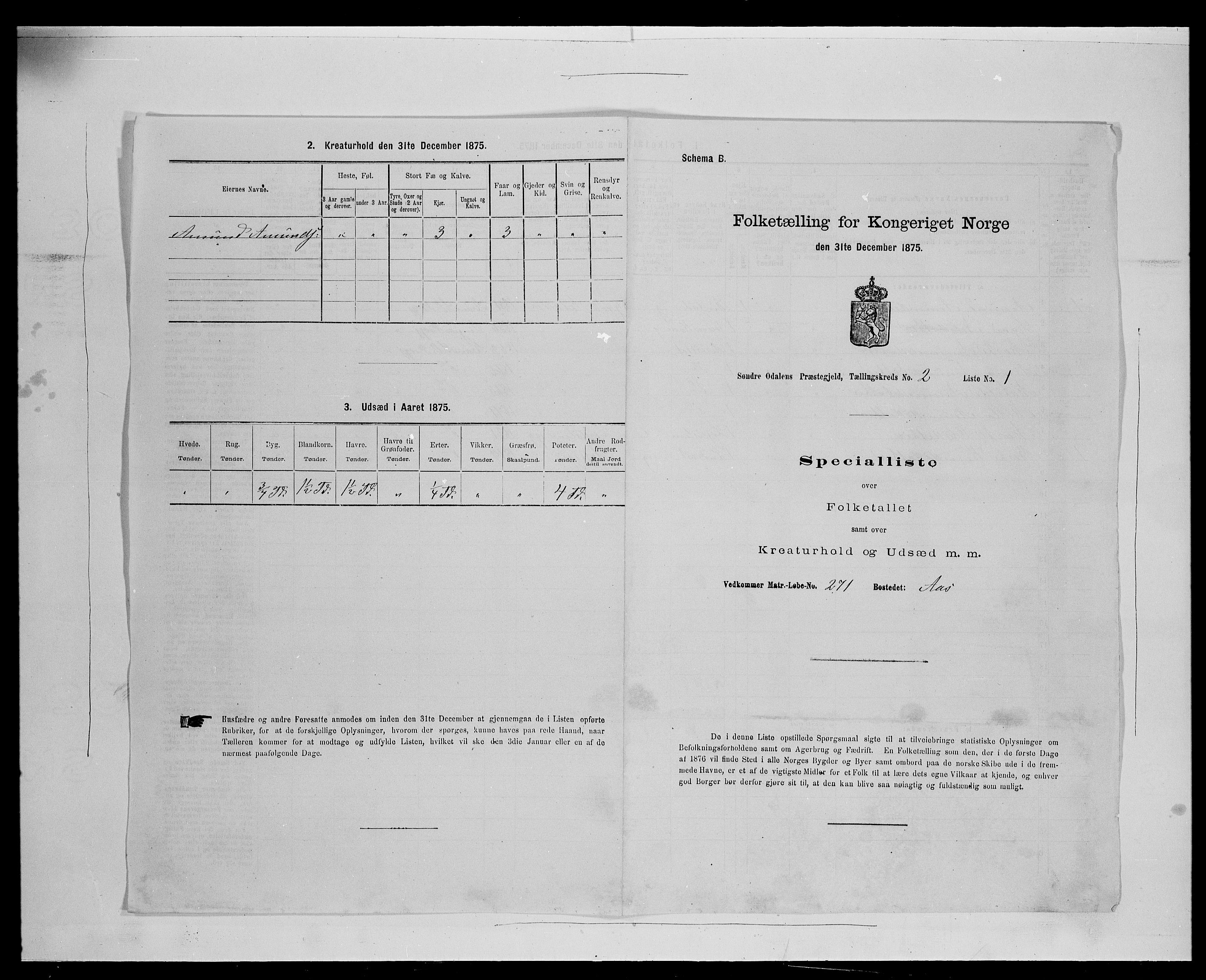 SAH, Folketelling 1875 for 0419P Sør-Odal prestegjeld, 1875, s. 228