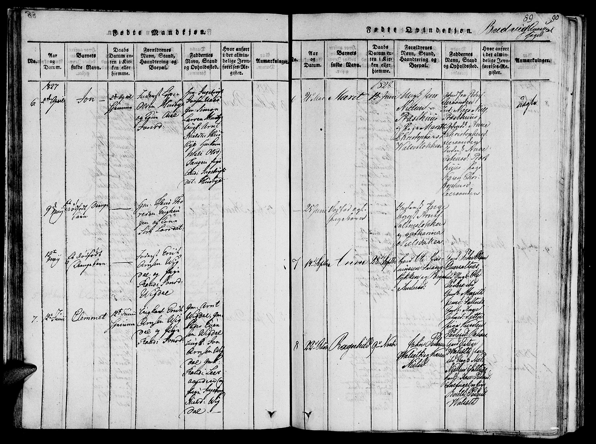 Ministerialprotokoller, klokkerbøker og fødselsregistre - Sør-Trøndelag, SAT/A-1456/612/L0373: Ministerialbok nr. 612A06 /2, 1816-1828, s. 89