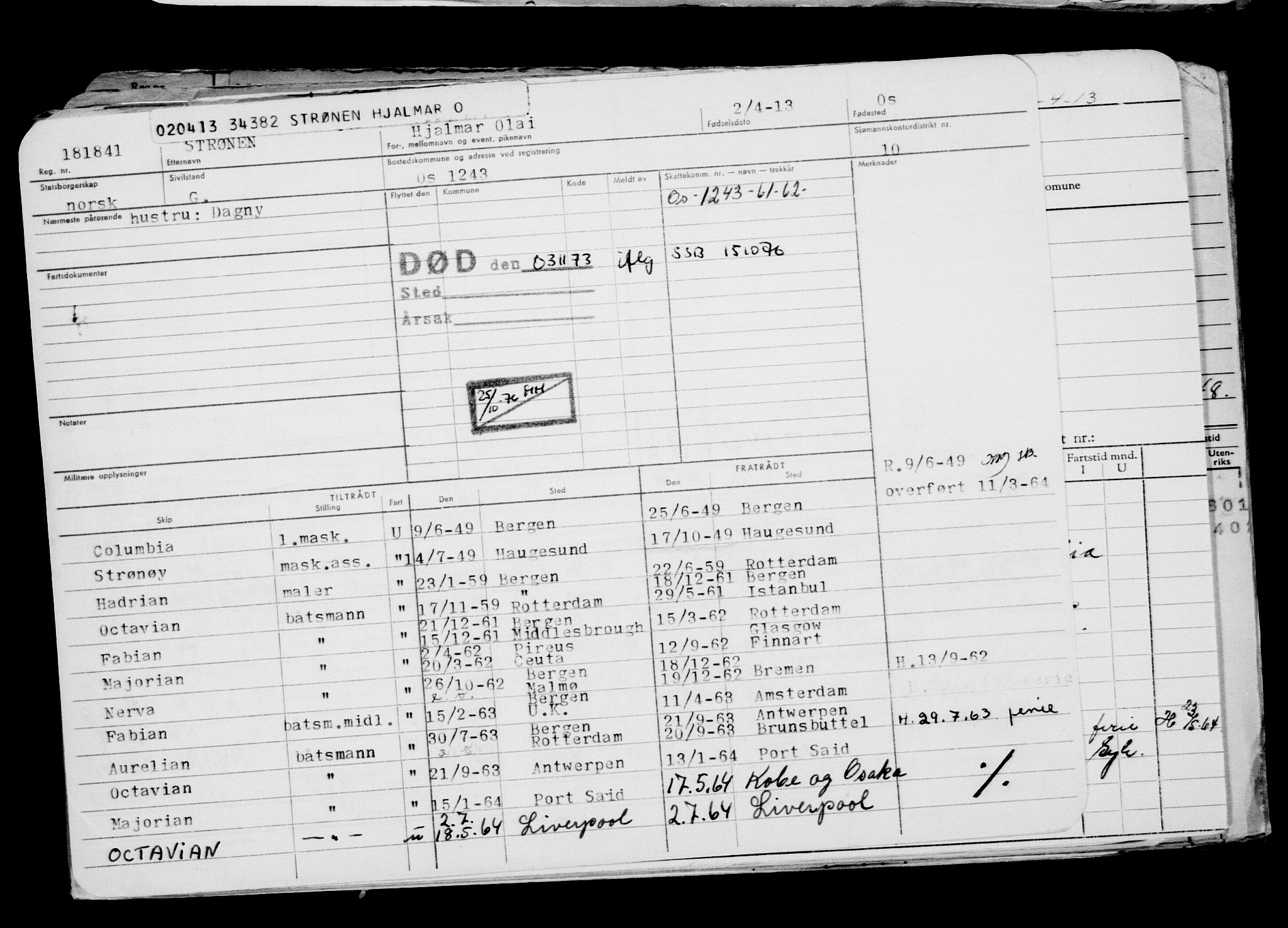 Direktoratet for sjømenn, AV/RA-S-3545/G/Gb/L0111: Hovedkort, 1913, s. 580