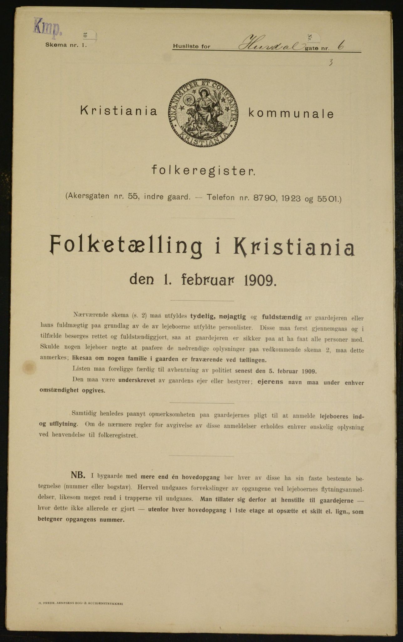 OBA, Kommunal folketelling 1.2.1909 for Kristiania kjøpstad, 1909, s. 38389