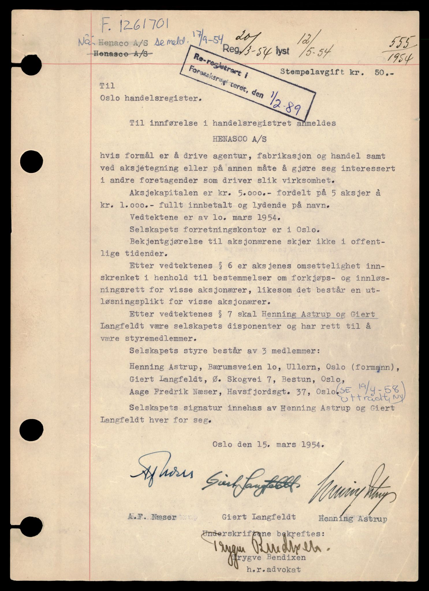 Oslo byfogd, Handelsregisteret, AV/SAT-A-10867/G/Gb/Gba/L0103: Aksjeselskap, Hen-Hey, 1944-1990