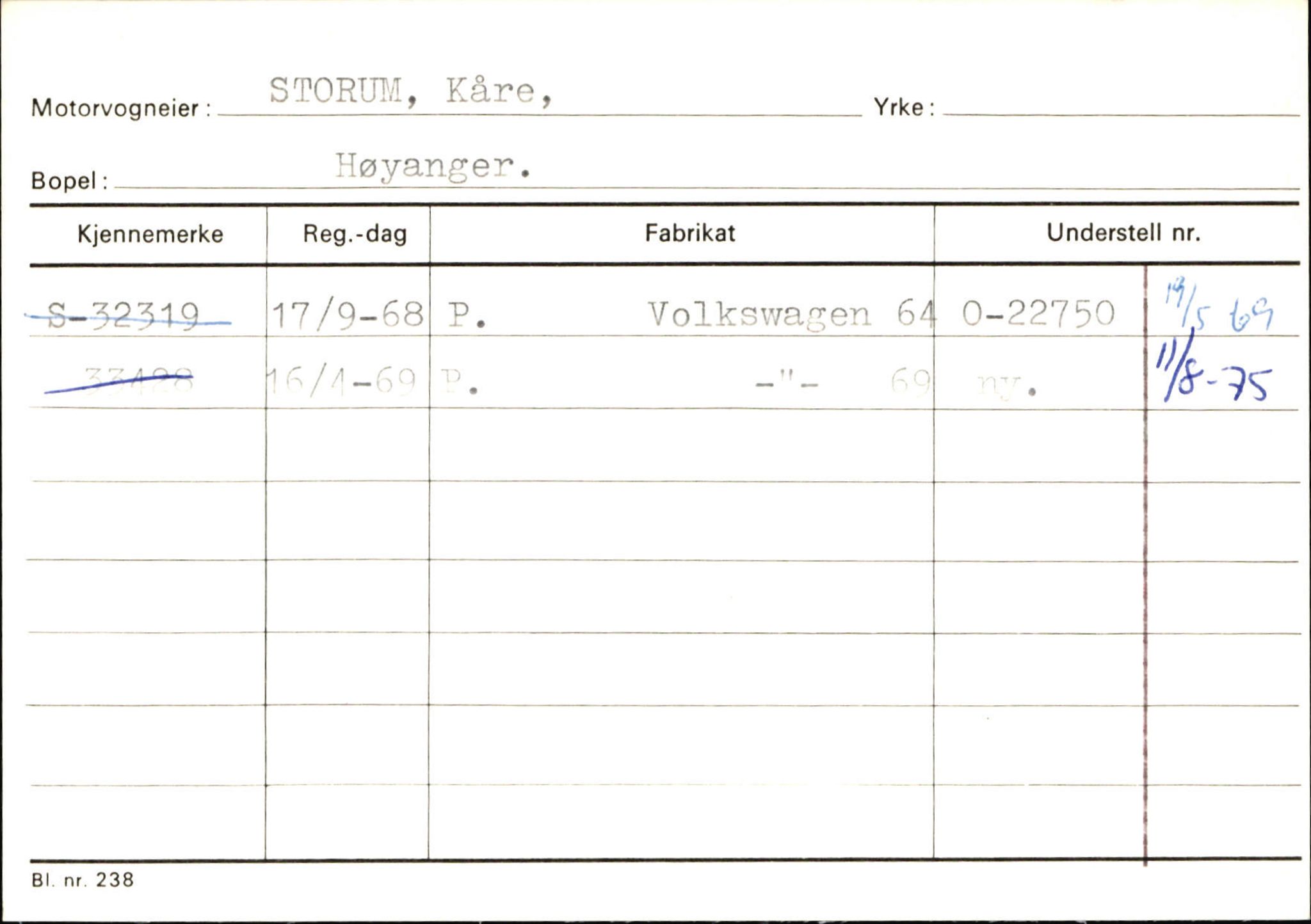 Statens vegvesen, Sogn og Fjordane vegkontor, SAB/A-5301/4/F/L0131: Eigarregister Høyanger P-Å. Stryn S-Å, 1945-1975, s. 366