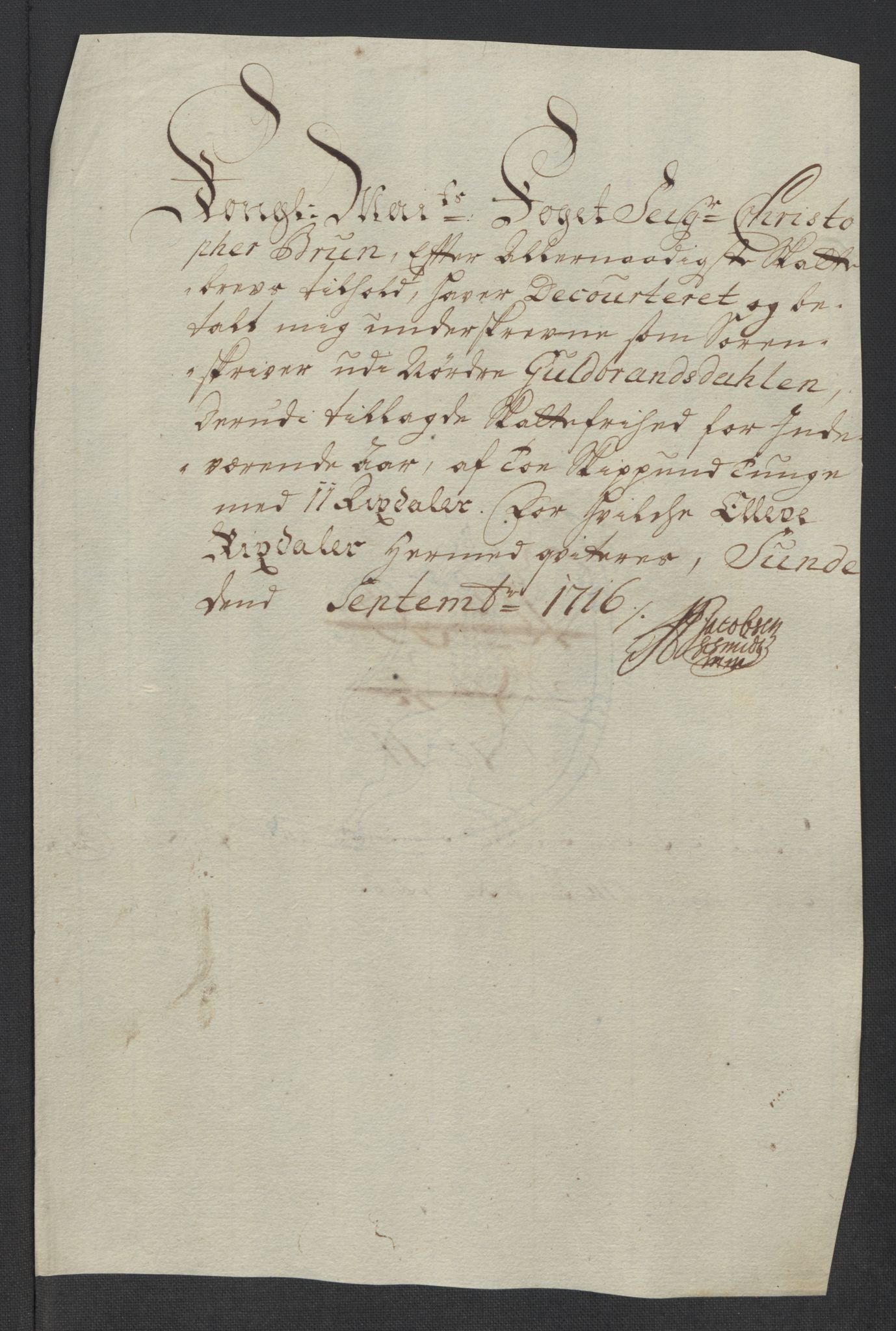 Rentekammeret inntil 1814, Reviderte regnskaper, Fogderegnskap, RA/EA-4092/R17/L1186: Fogderegnskap Gudbrandsdal, 1716, s. 166