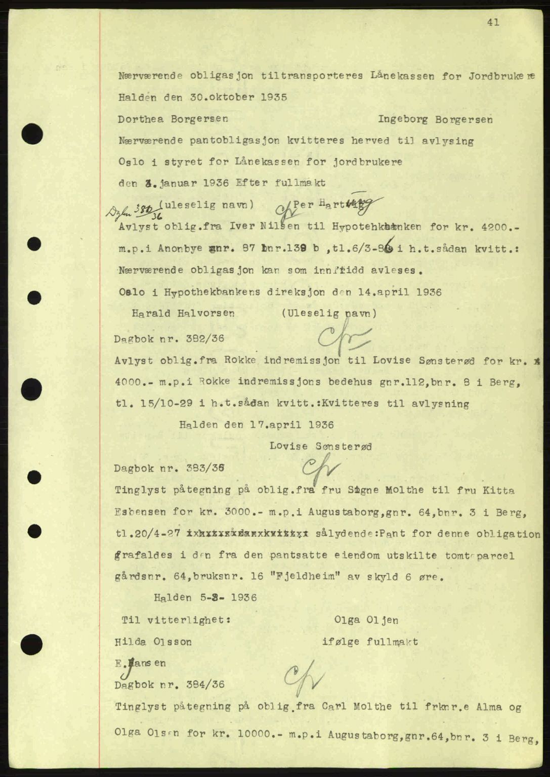 Idd og Marker sorenskriveri, AV/SAO-A-10283/G/Gb/Gbc/L0001: Pantebok nr. B1-3, 1936-1939, Dagboknr: 360/1936