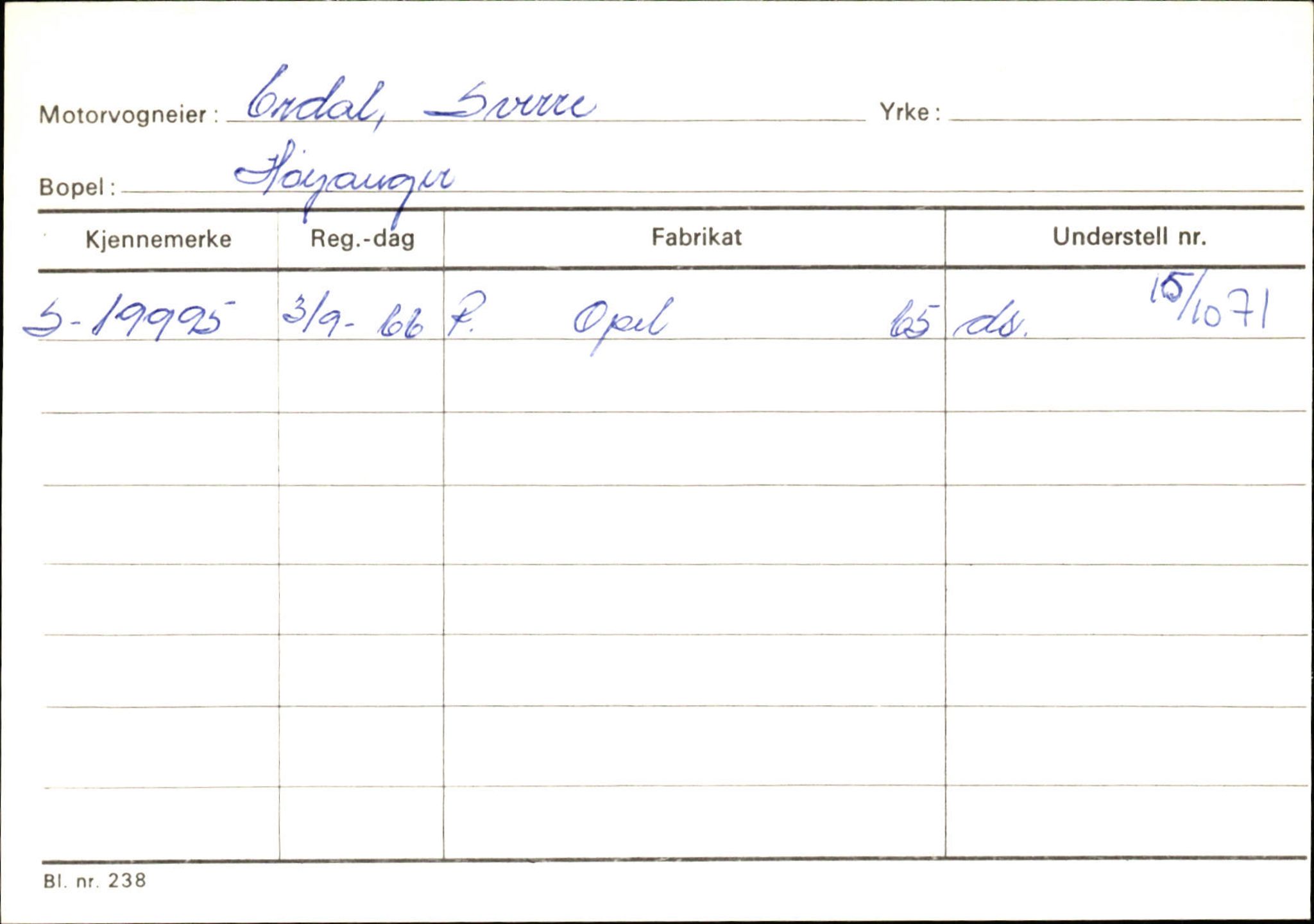 Statens vegvesen, Sogn og Fjordane vegkontor, SAB/A-5301/4/F/L0130: Eigarregister Eid T-Å. Høyanger A-O, 1945-1975, s. 1124