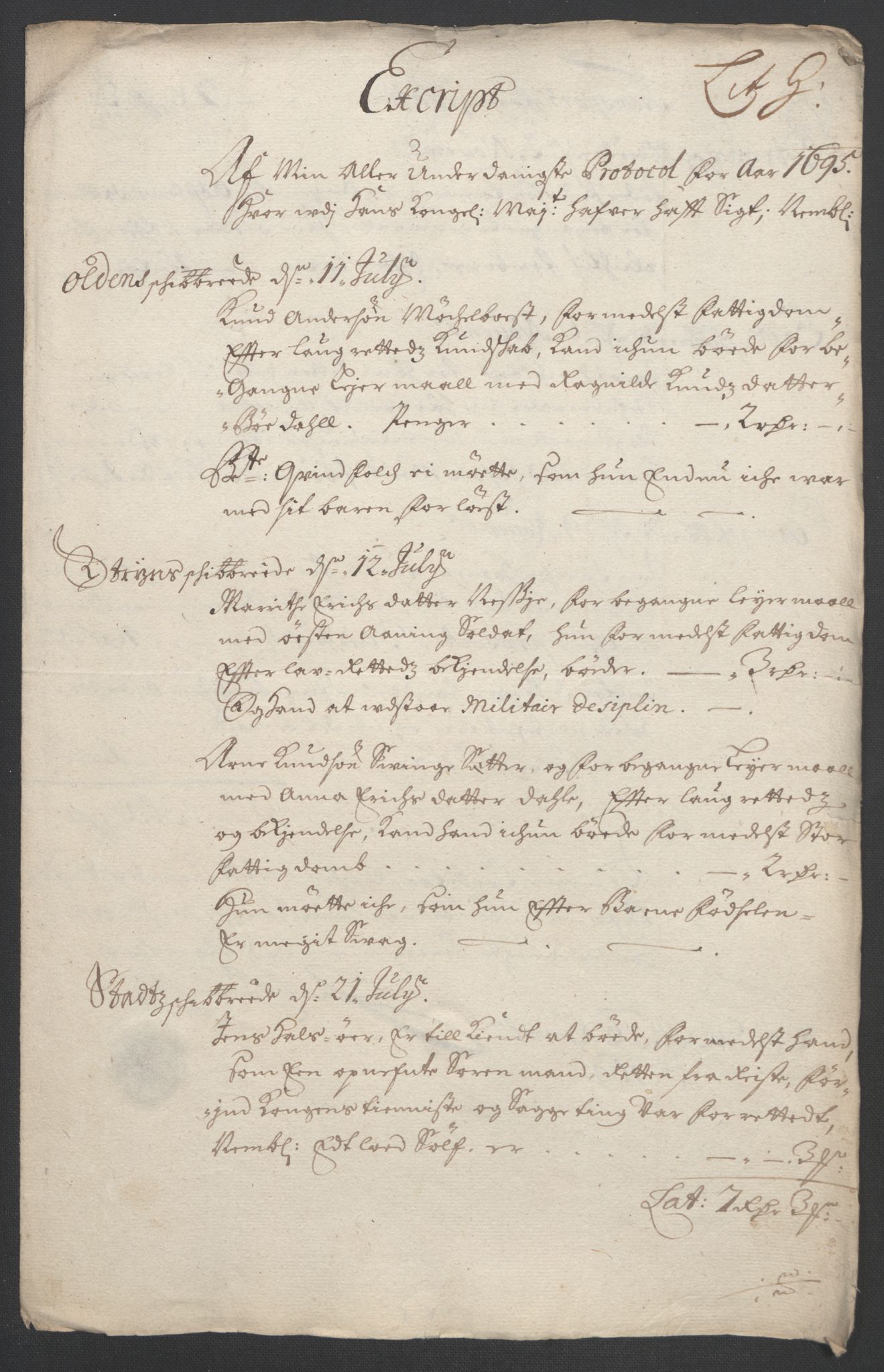Rentekammeret inntil 1814, Reviderte regnskaper, Fogderegnskap, RA/EA-4092/R53/L3422: Fogderegnskap Sunn- og Nordfjord, 1695-1696, s. 164