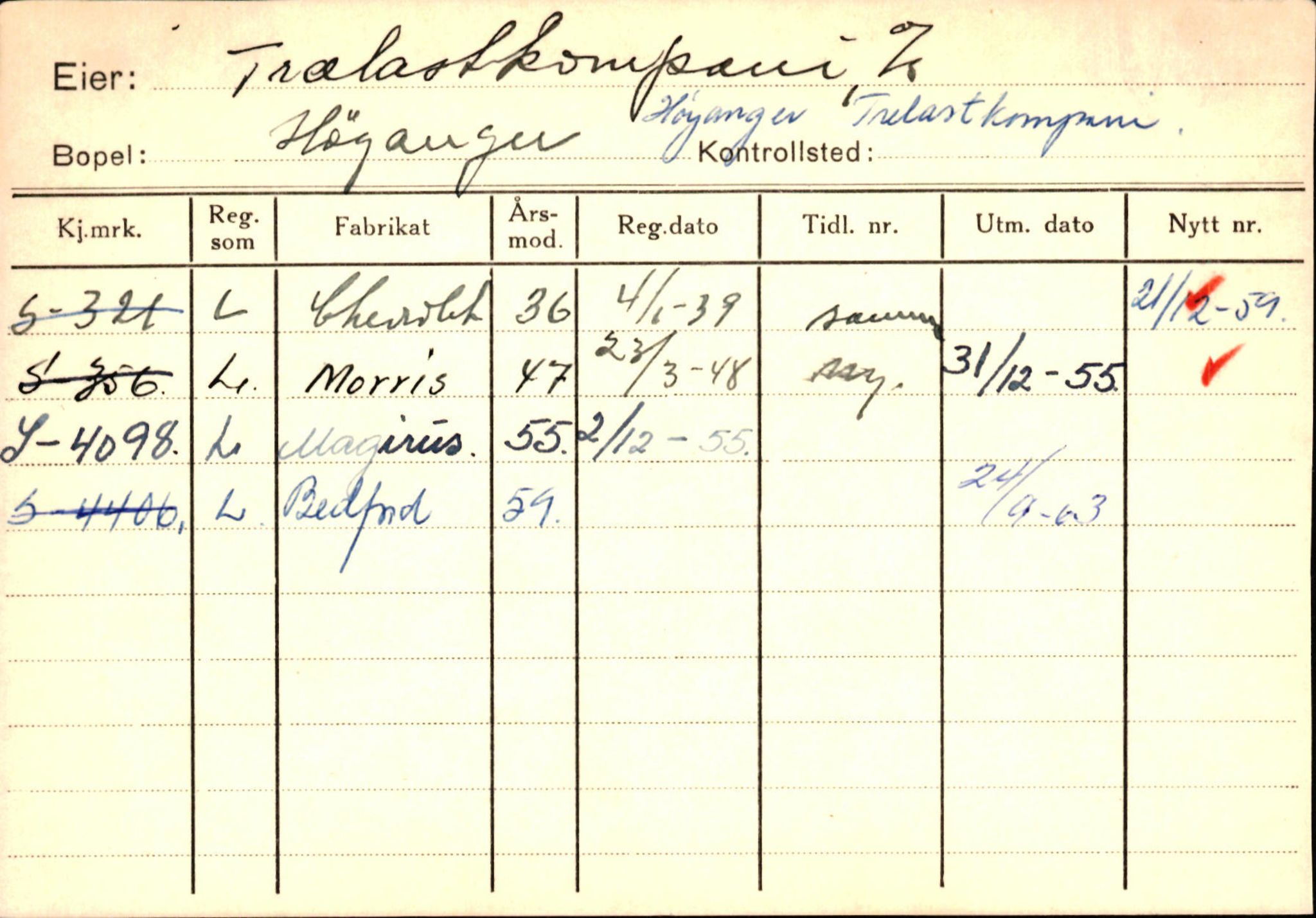 Statens vegvesen, Sogn og Fjordane vegkontor, AV/SAB-A-5301/4/F/L0131: Eigarregister Høyanger P-Å. Stryn S-Å, 1945-1975, s. 661