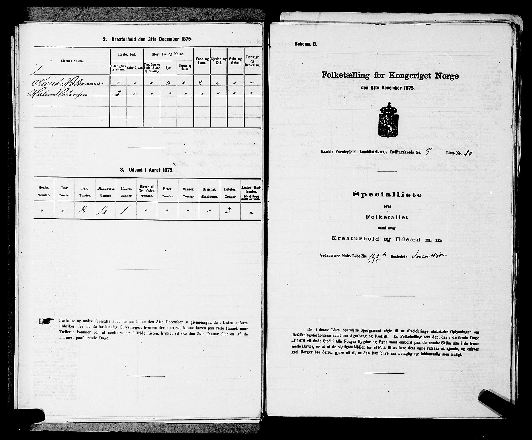 SAKO, Folketelling 1875 for 0814L Bamble prestegjeld, Bamble sokn, 1875, s. 983
