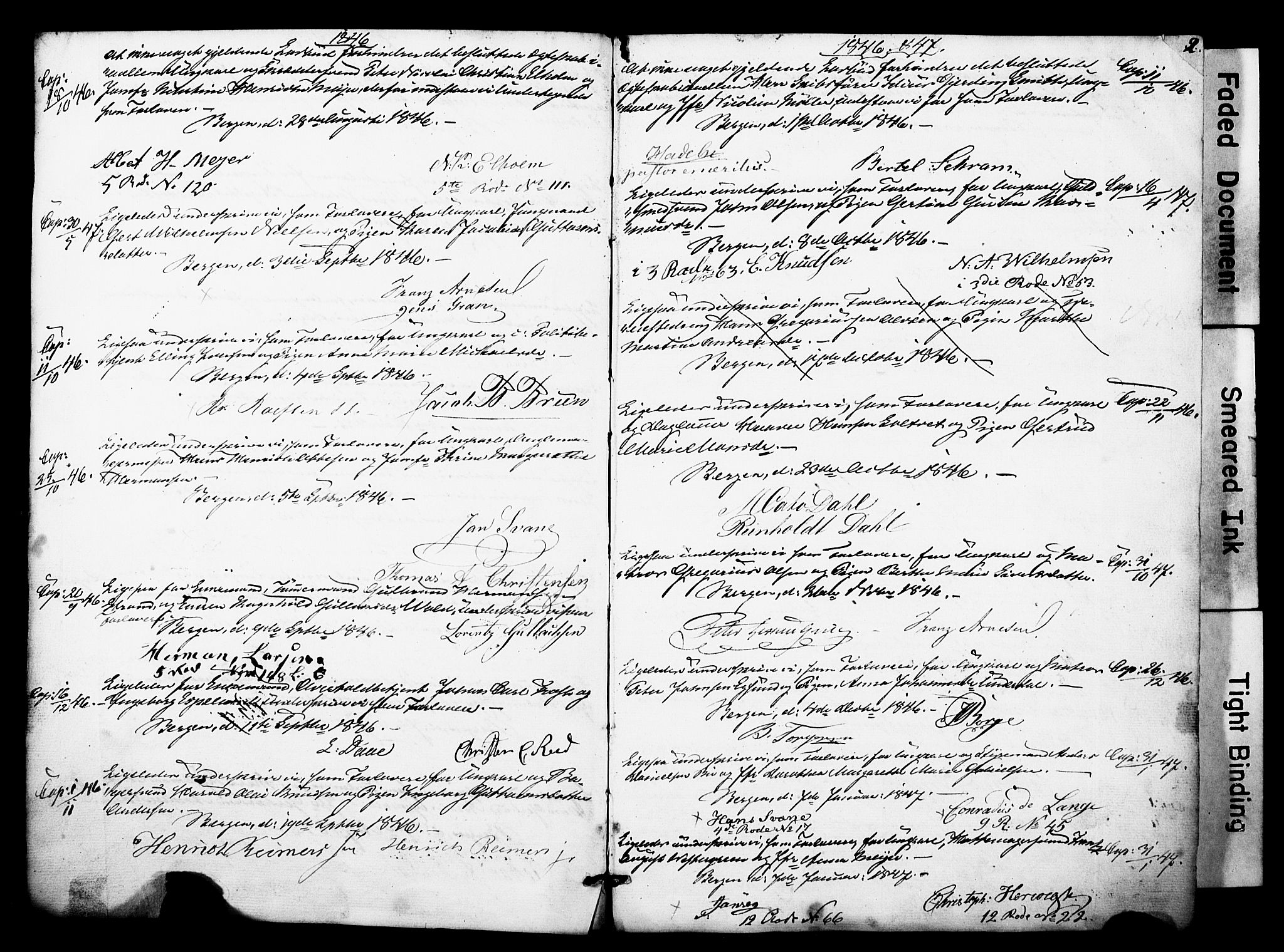 Nykirken Sokneprestembete, SAB/A-77101: Forlovererklæringer nr. II.5.3, 1846-1872, s. 2