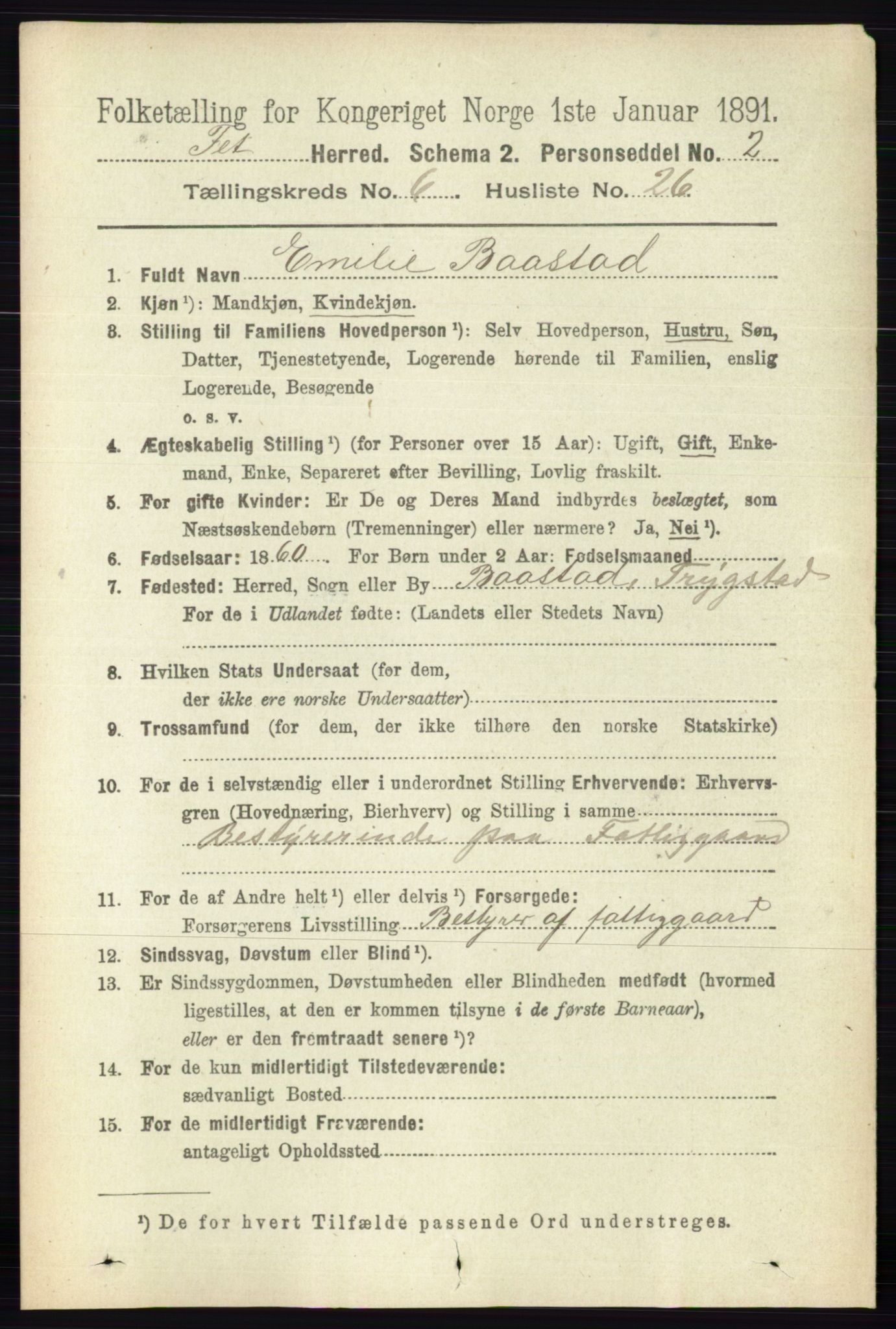 RA, Folketelling 1891 for 0227 Fet herred, 1891, s. 2105