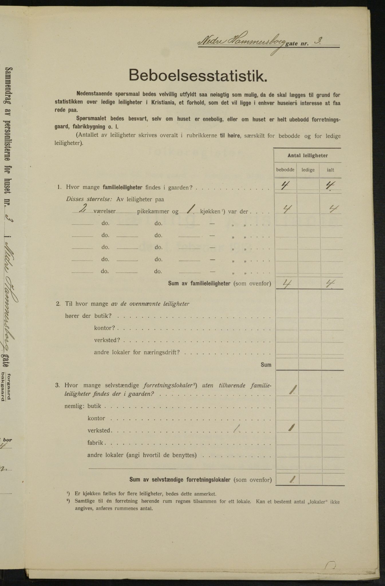 OBA, Kommunal folketelling 1.2.1913 for Kristiania, 1913, s. 69166