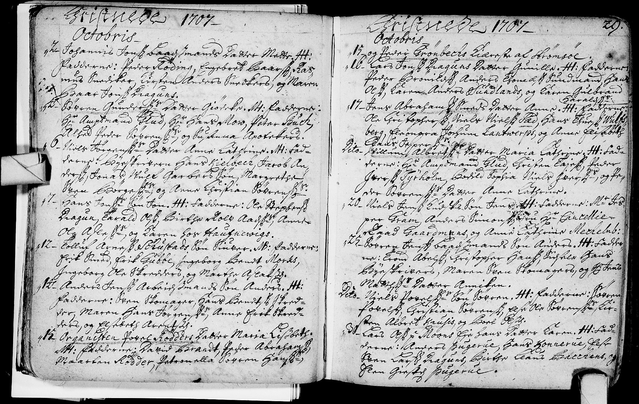 Bragernes kirkebøker, SAKO/A-6/F/Fa/L0003: Ministerialbok nr. I 3, 1706-1734, s. 29