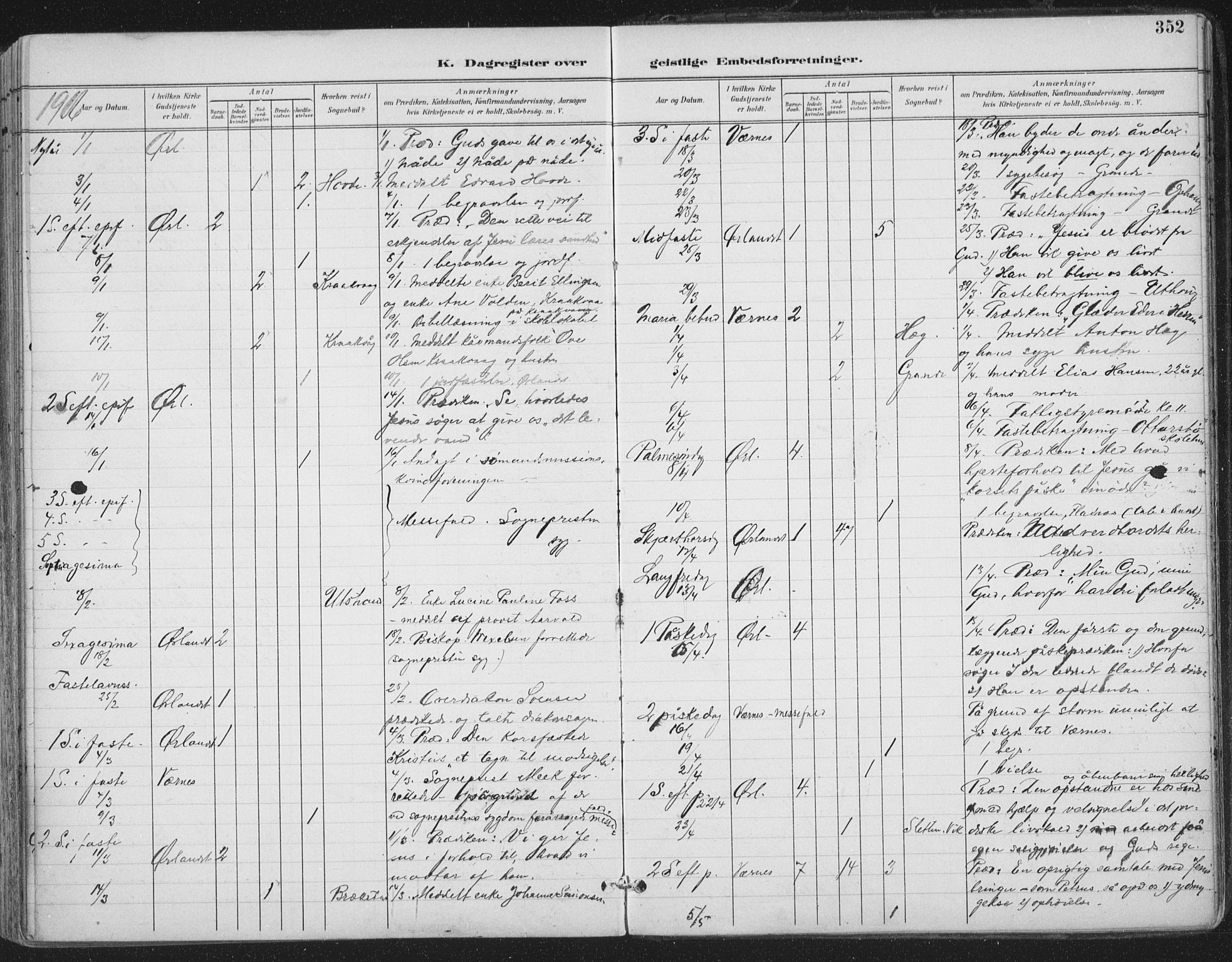 Ministerialprotokoller, klokkerbøker og fødselsregistre - Sør-Trøndelag, AV/SAT-A-1456/659/L0743: Ministerialbok nr. 659A13, 1893-1910, s. 352