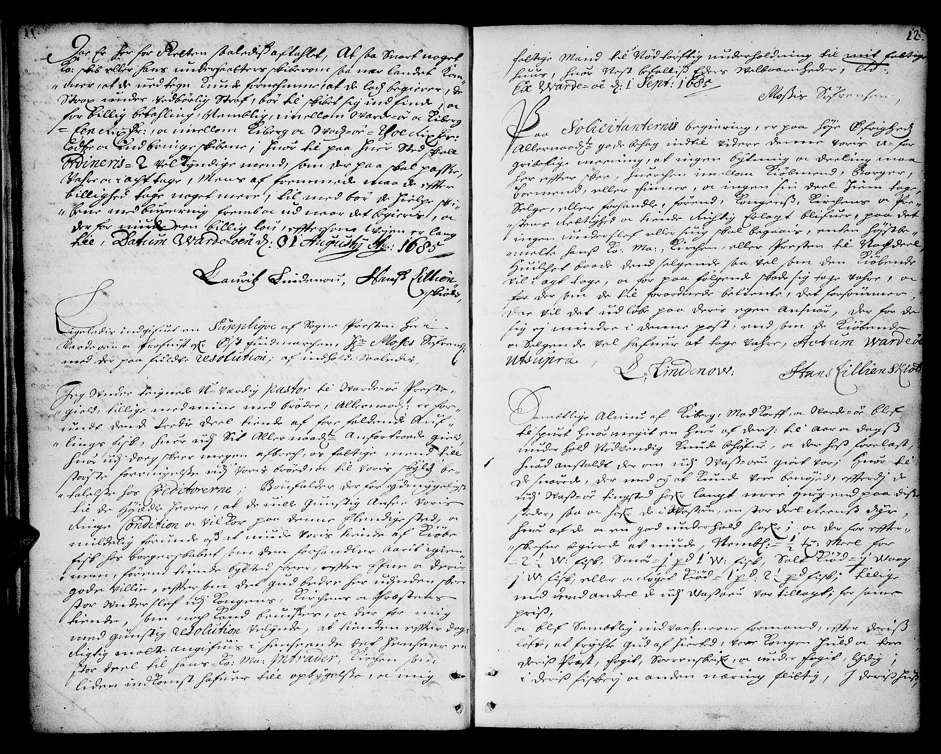 Finnmark sorenskriveri, AV/SATØ-S-0053/F/Fa/L0021: Justisprotokoller, 1685-1688, s. 11b-12a