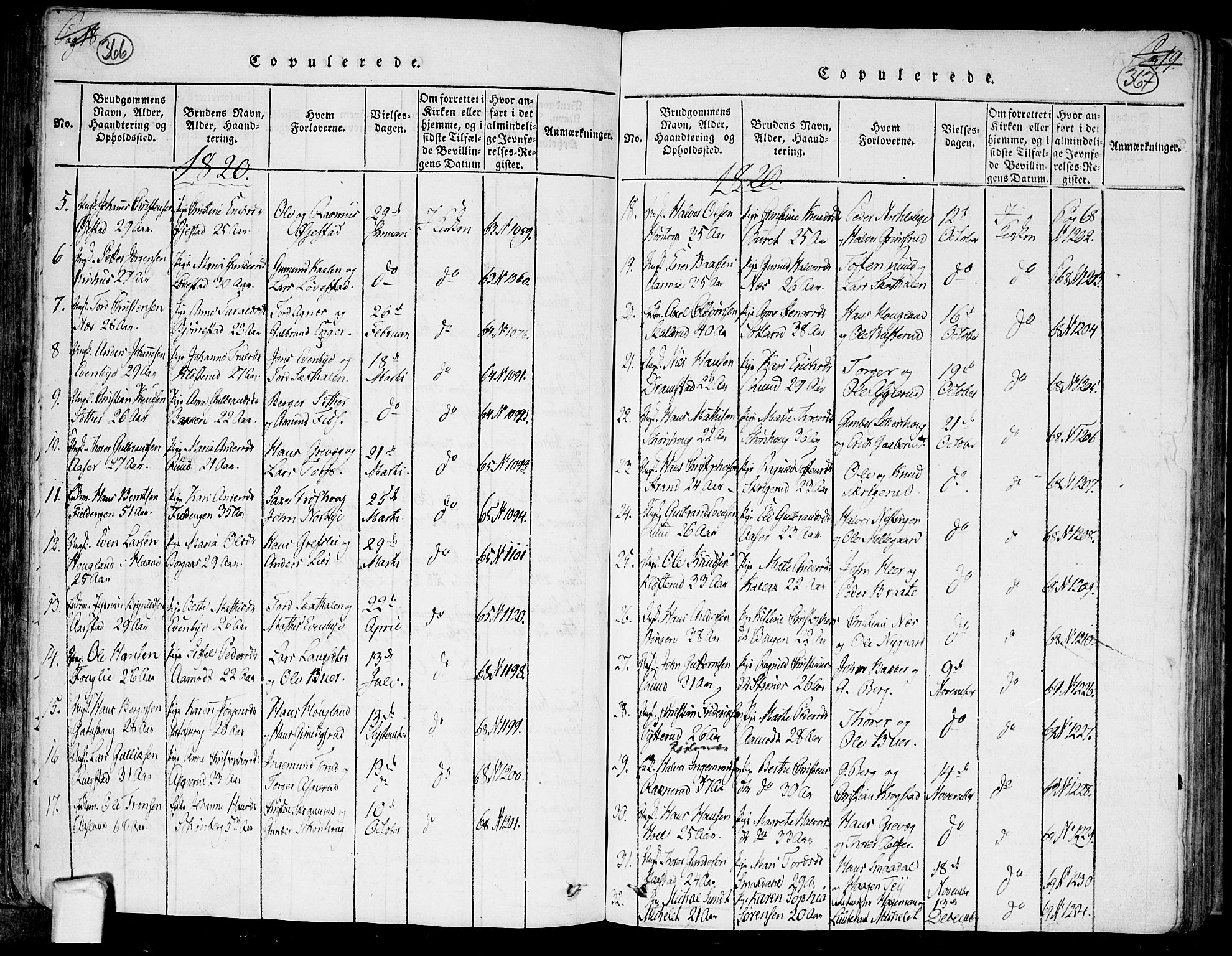 Trøgstad prestekontor Kirkebøker, AV/SAO-A-10925/F/Fa/L0006: Ministerialbok nr. I 6, 1815-1844, s. 366-367