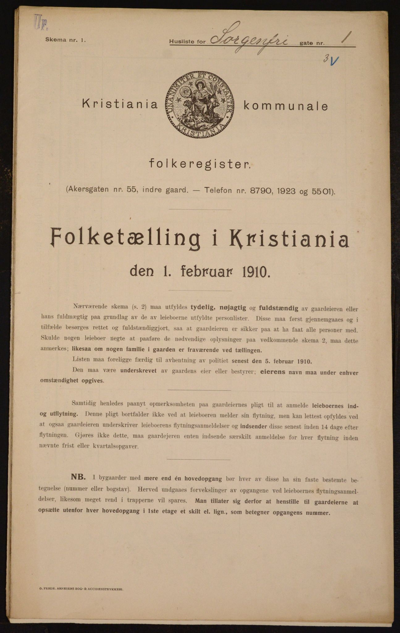 OBA, Kommunal folketelling 1.2.1910 for Kristiania, 1910, s. 95066