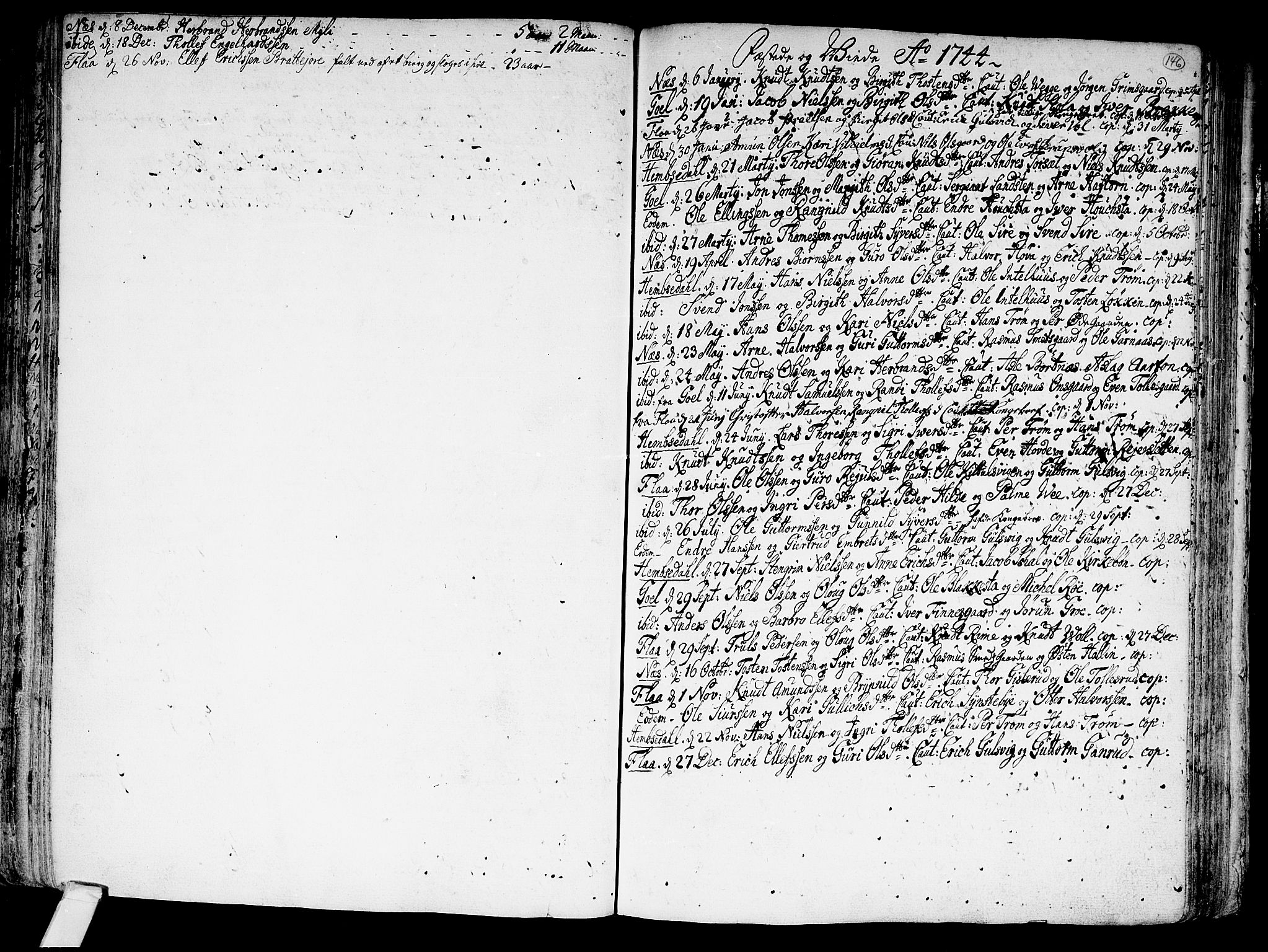 Nes kirkebøker, AV/SAKO-A-236/F/Fa/L0002: Ministerialbok nr. 2, 1707-1759, s. 146