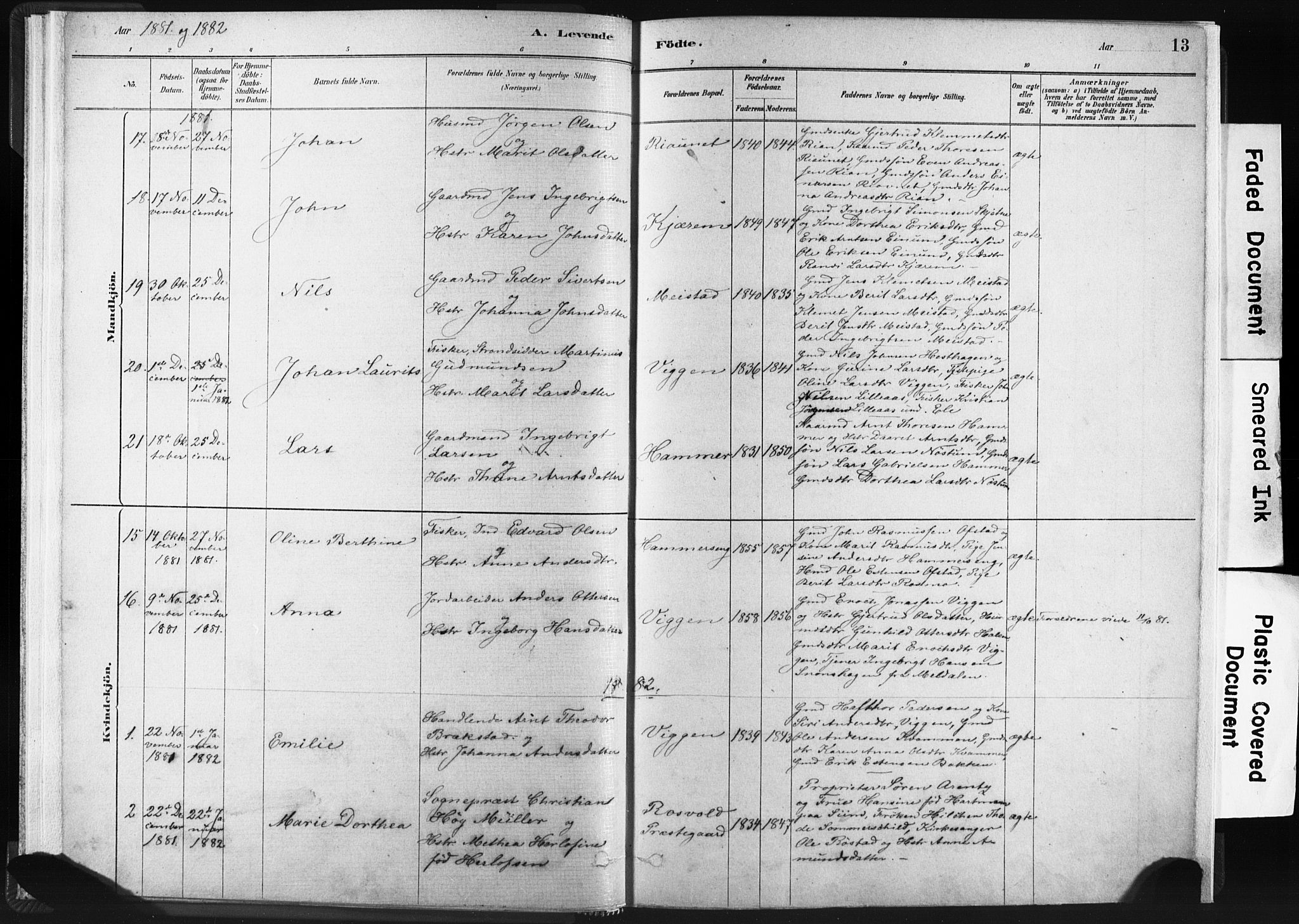 Ministerialprotokoller, klokkerbøker og fødselsregistre - Sør-Trøndelag, SAT/A-1456/665/L0773: Ministerialbok nr. 665A08, 1879-1905, s. 13