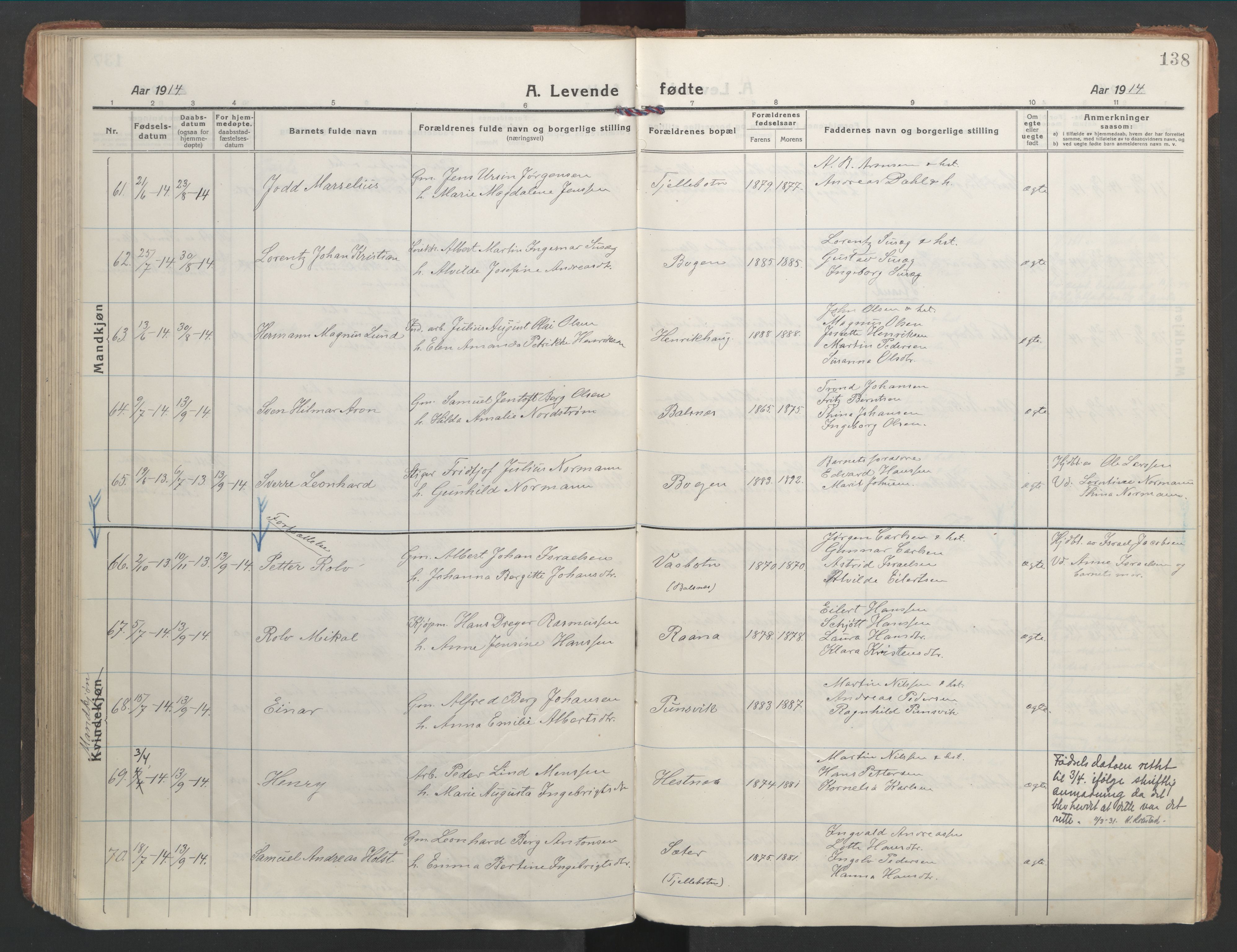 Ministerialprotokoller, klokkerbøker og fødselsregistre - Nordland, AV/SAT-A-1459/863/L0900: Ministerialbok nr. 863A12, 1906-1915, s. 138