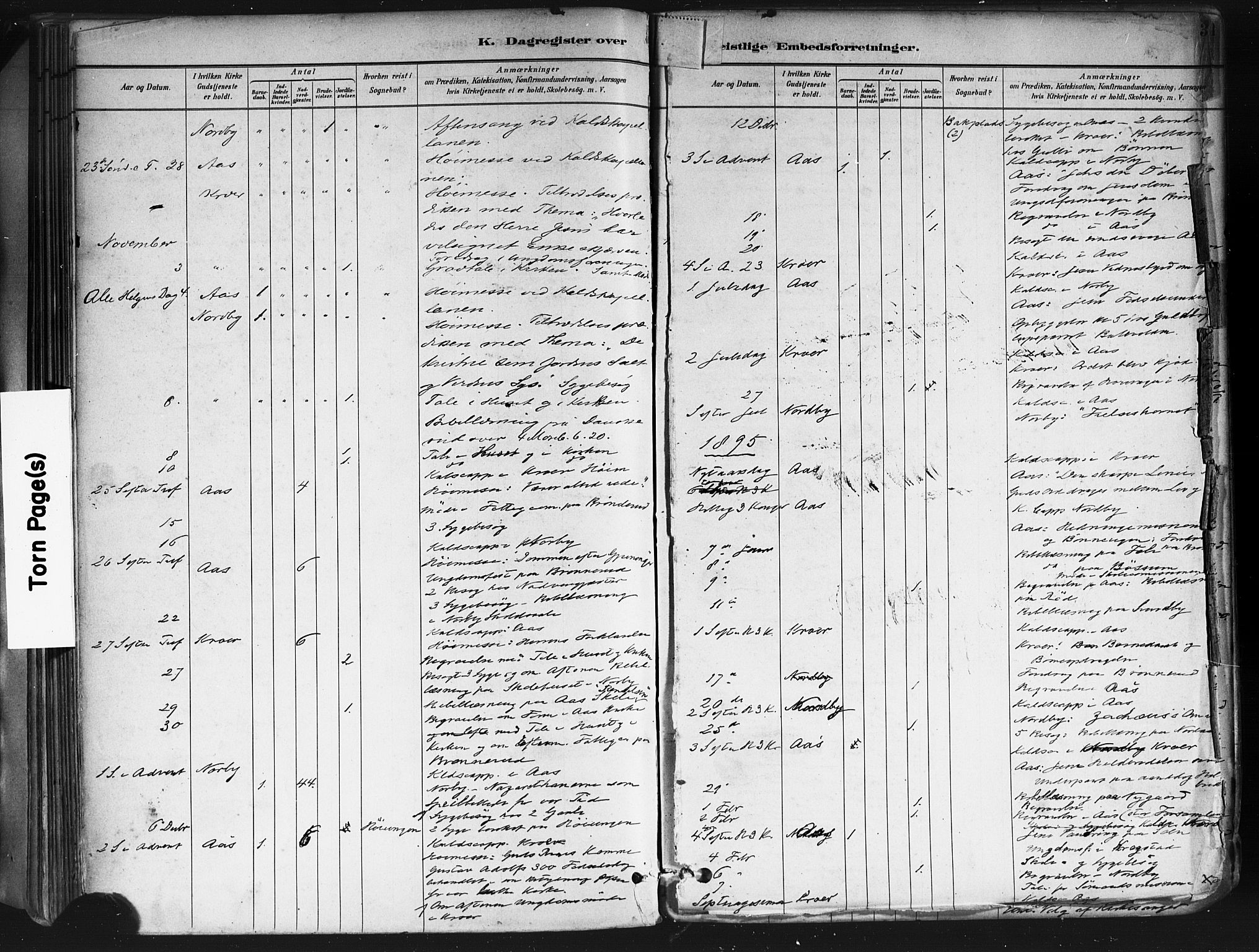 Ås prestekontor Kirkebøker, AV/SAO-A-10894/F/Fa/L0009: Ministerialbok nr. I 9, 1881-1900, s. 311