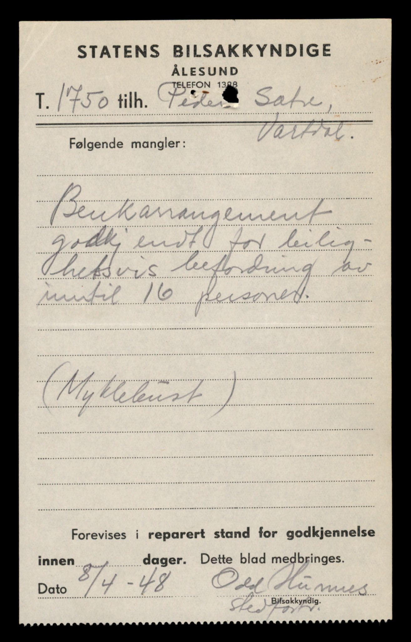 Møre og Romsdal vegkontor - Ålesund trafikkstasjon, AV/SAT-A-4099/F/Fe/L0034: Registreringskort for kjøretøy T 12500 - T 12652, 1927-1998, s. 2022