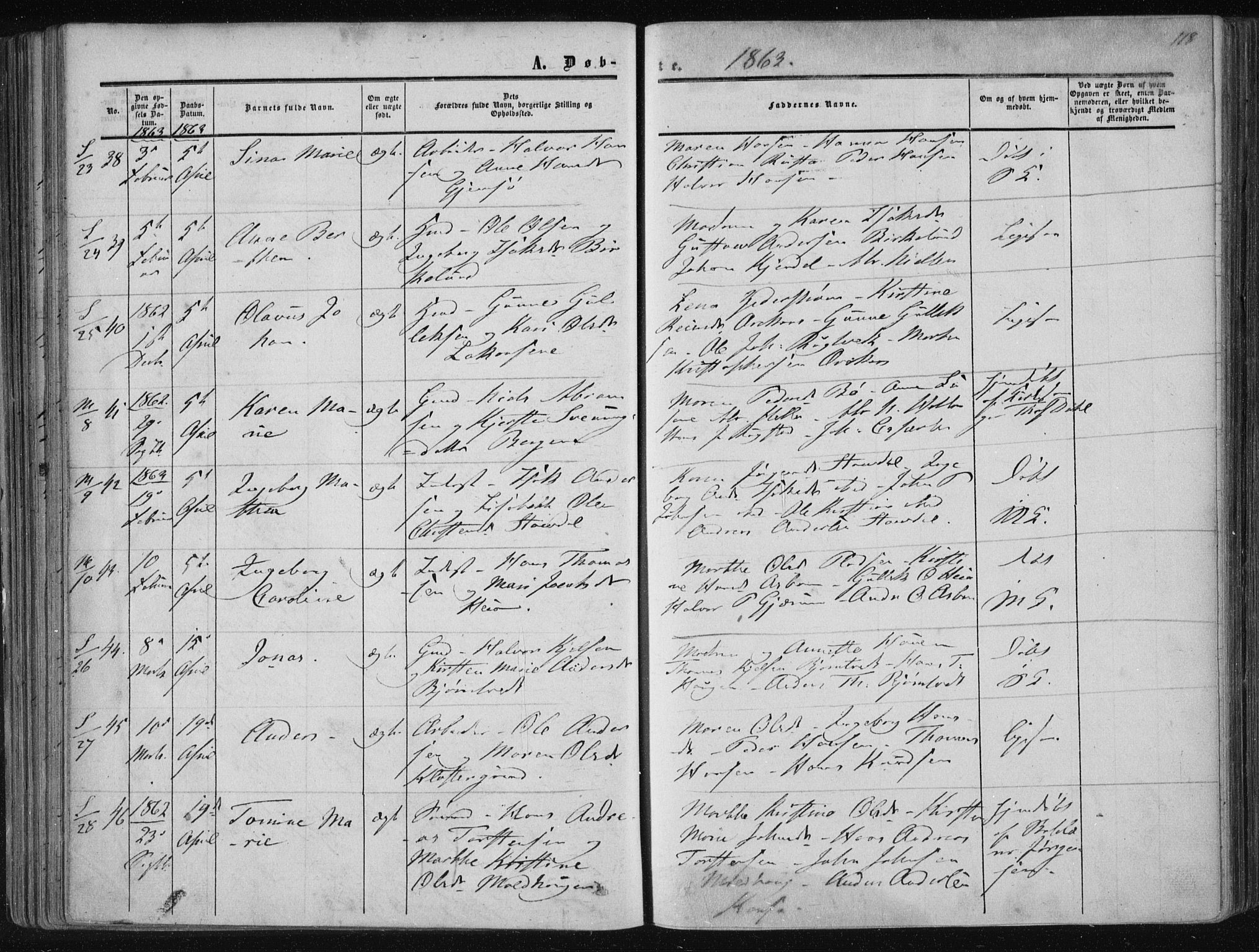 Solum kirkebøker, SAKO/A-306/F/Fa/L0007: Ministerialbok nr. I 7, 1856-1864, s. 118