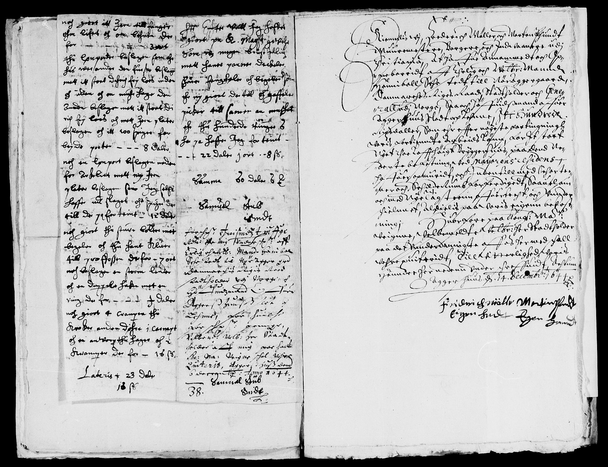 Rentekammeret inntil 1814, Reviderte regnskaper, Lensregnskaper, AV/RA-EA-5023/R/Rb/Rba/L0183: Akershus len, 1644-1646
