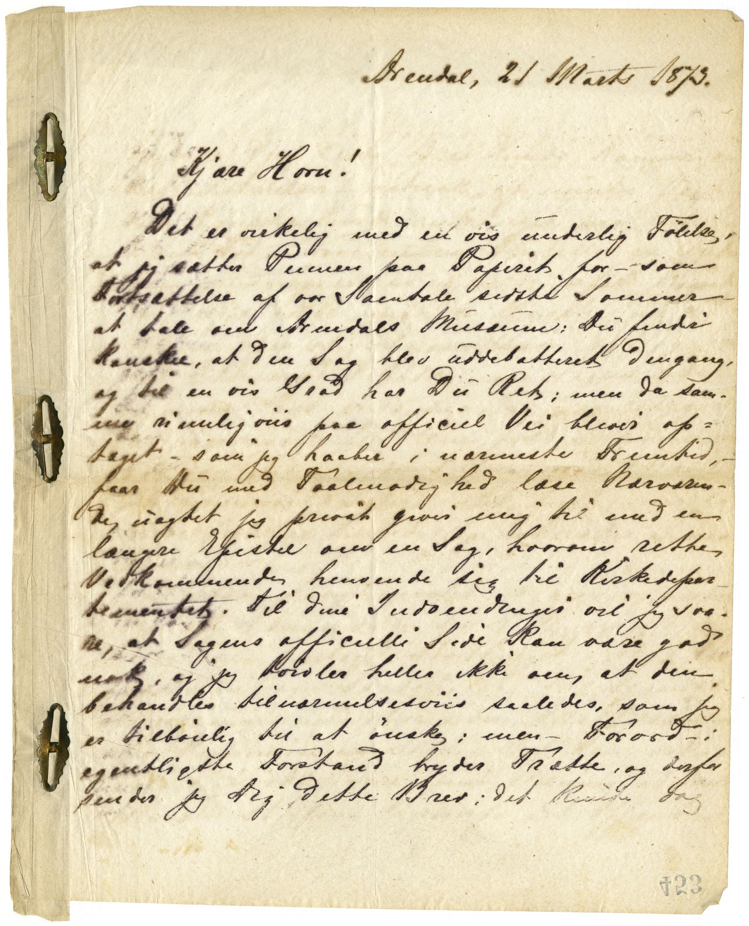 Diderik Maria Aalls brevsamling, NF/Ark-1023/F/L0001: D.M. Aalls brevsamling. A - B, 1738-1889, s. 17