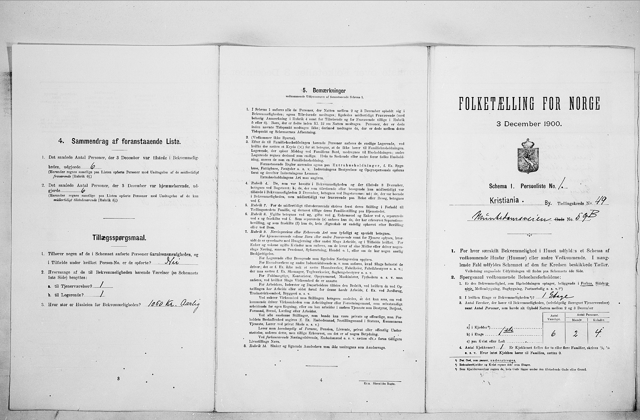SAO, Folketelling 1900 for 0301 Kristiania kjøpstad, 1900, s. 61446