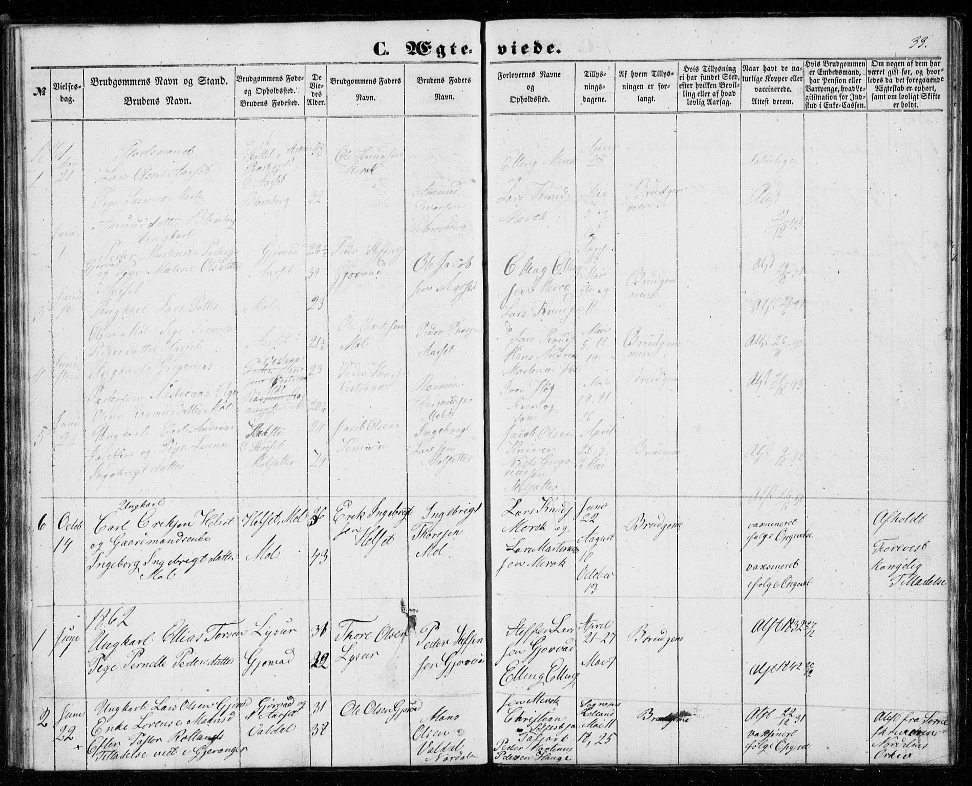 Ministerialprotokoller, klokkerbøker og fødselsregistre - Møre og Romsdal, SAT/A-1454/518/L0234: Klokkerbok nr. 518C01, 1854-1884, s. 33