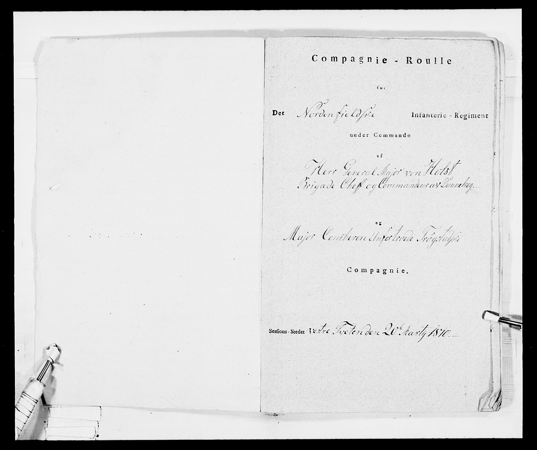 Generalitets- og kommissariatskollegiet, Det kongelige norske kommissariatskollegium, RA/EA-5420/E/Eh/L0034: Nordafjelske gevorbne infanteriregiment, 1810, s. 7