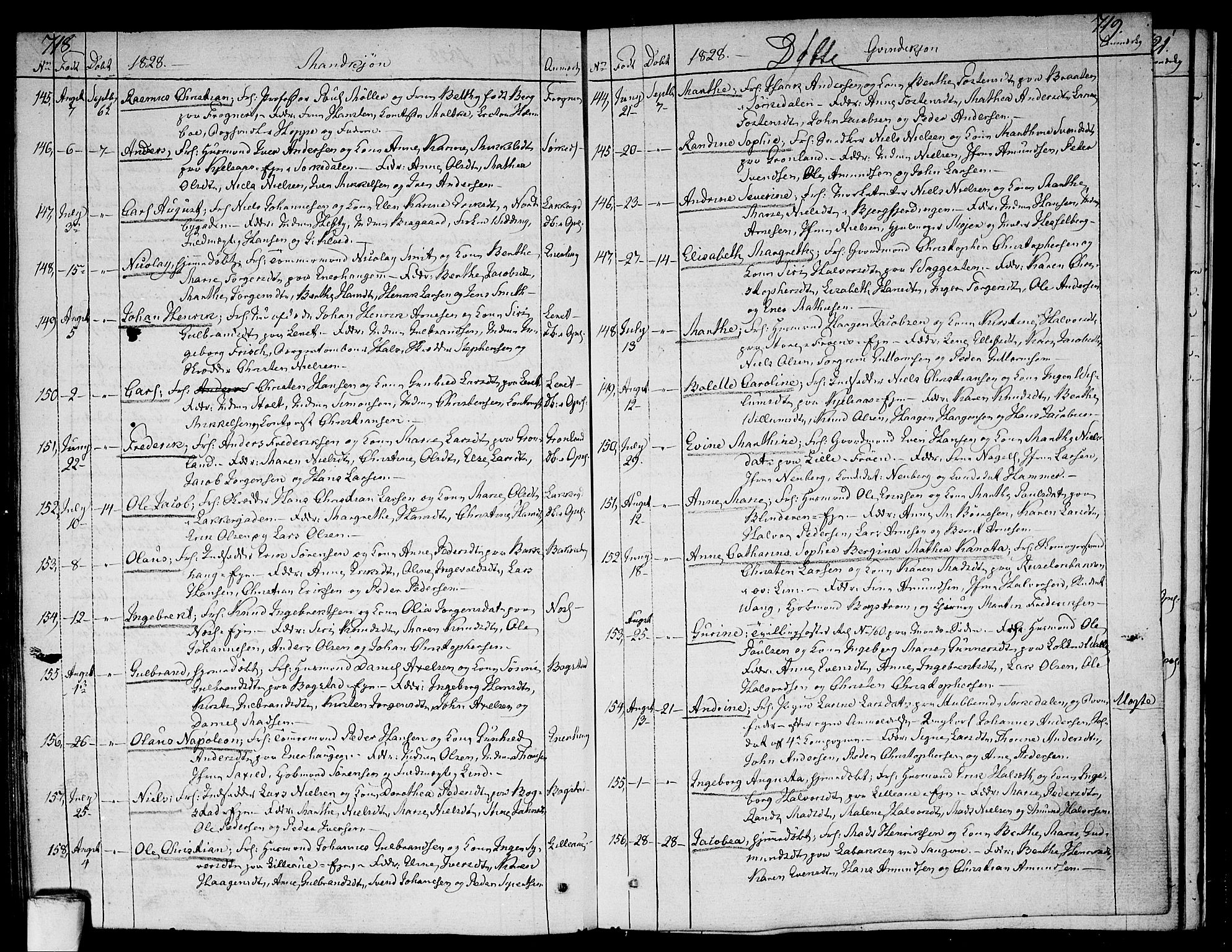 Aker prestekontor kirkebøker, AV/SAO-A-10861/F/L0012: Ministerialbok nr. 12, 1819-1828, s. 718-719