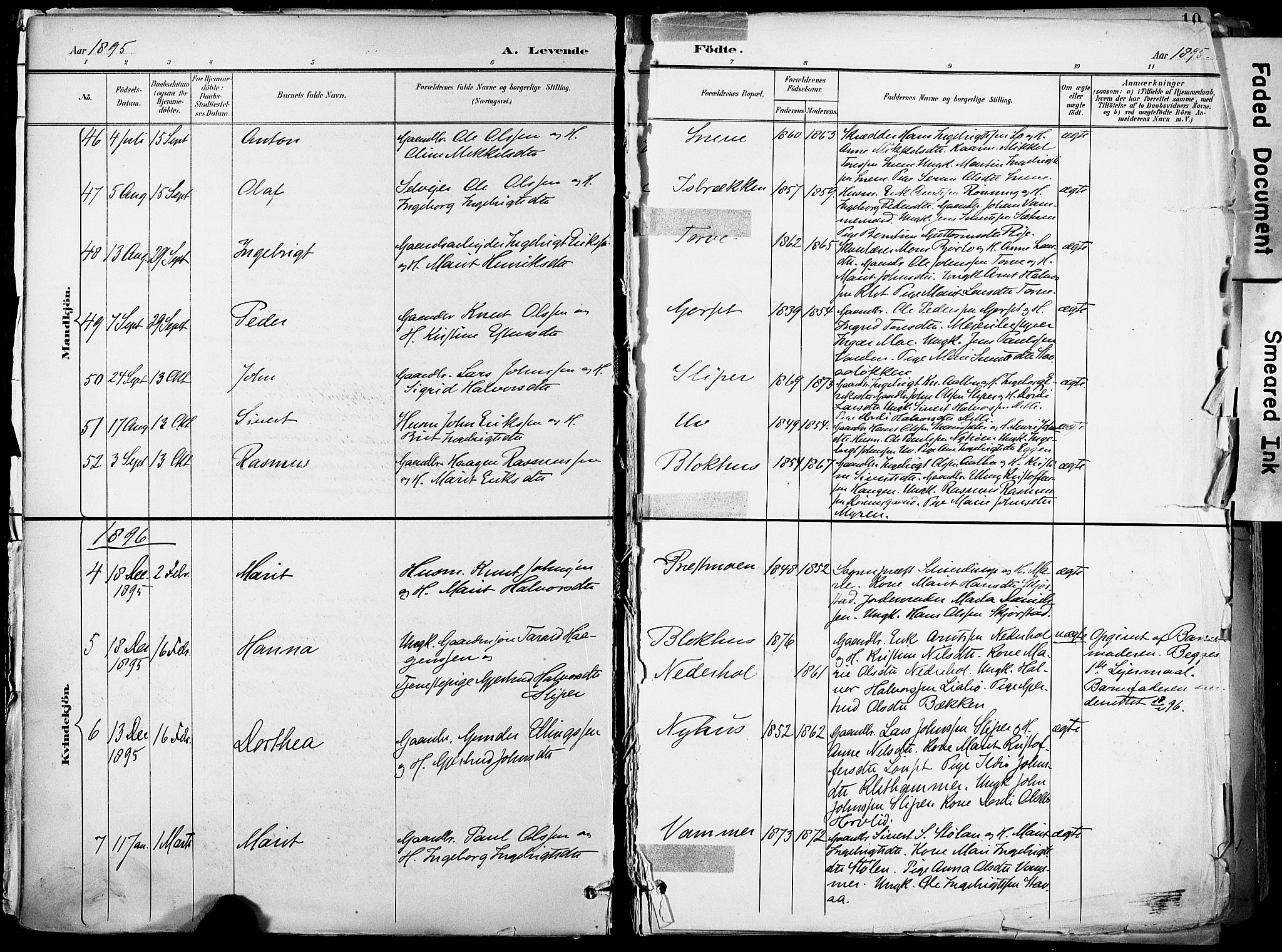 Ministerialprotokoller, klokkerbøker og fødselsregistre - Sør-Trøndelag, AV/SAT-A-1456/678/L0902: Ministerialbok nr. 678A11, 1895-1911, s. 9